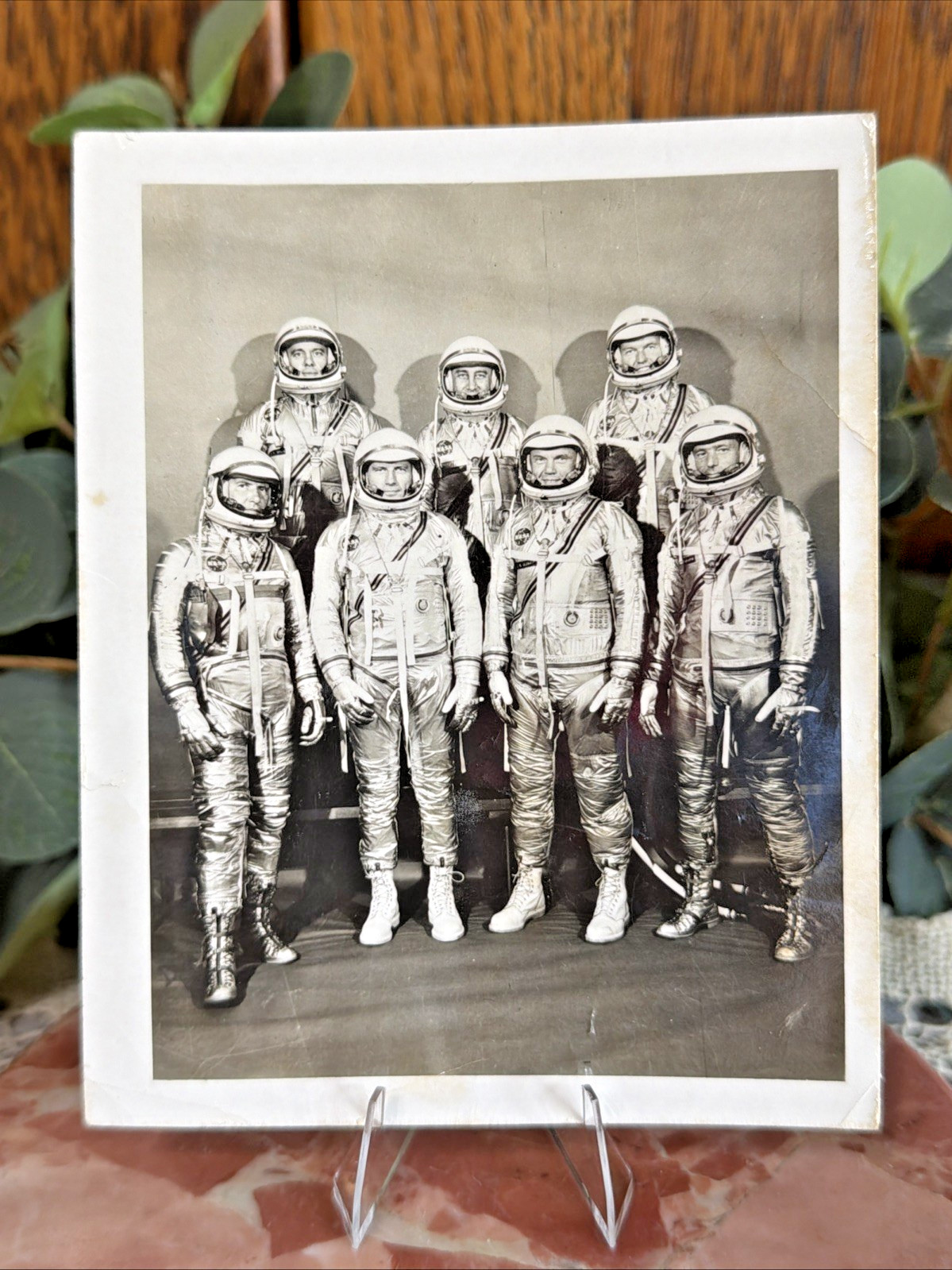 1961-1962 NASA Project Mercury 7 Astronauts in Spacesuits 4 x 5 Publicity Photo 1961-1962 NASA Project Mercury 7 Astronauts in Spacesuits 4 x 5 Publicity Photo