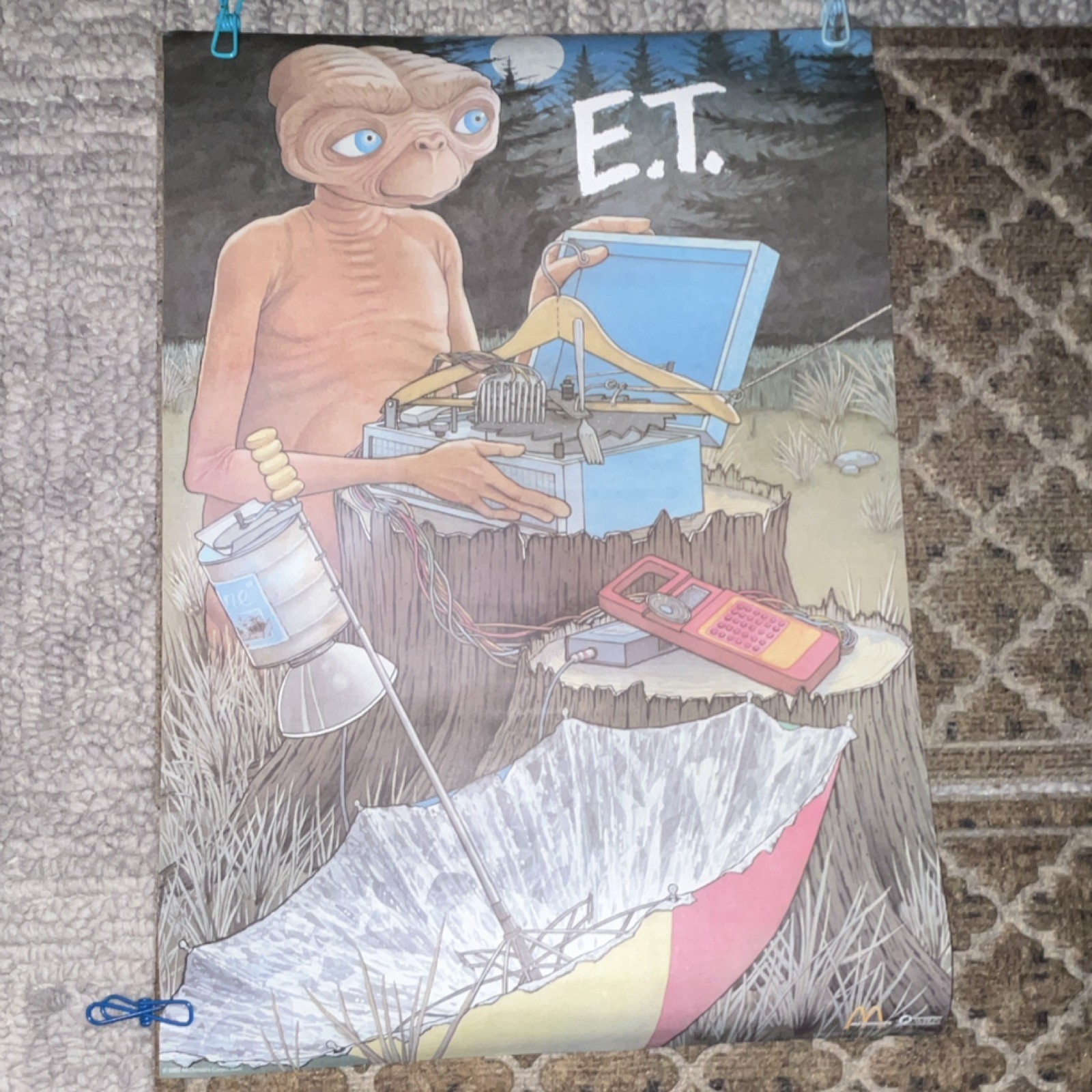 McDonald's 1985 Original Multicolor Restaurant Advertising Poster E.T. Movie