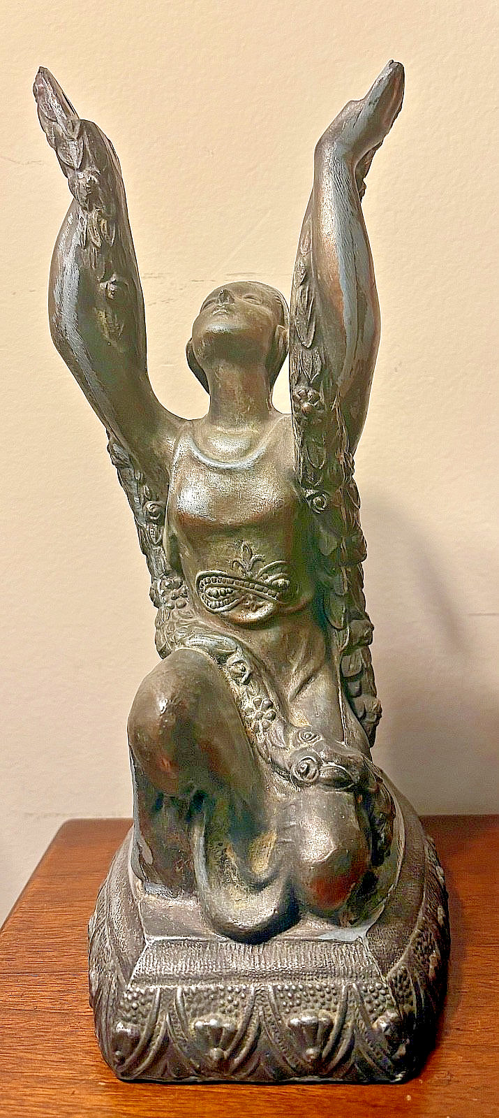1920's La Belle Art Deco Joan Of Arc Spelter Table Lamp Base for Restoration 1920's La Belle Art Deco Joan Of Arc Spelter Table Lamp Base for Restoration