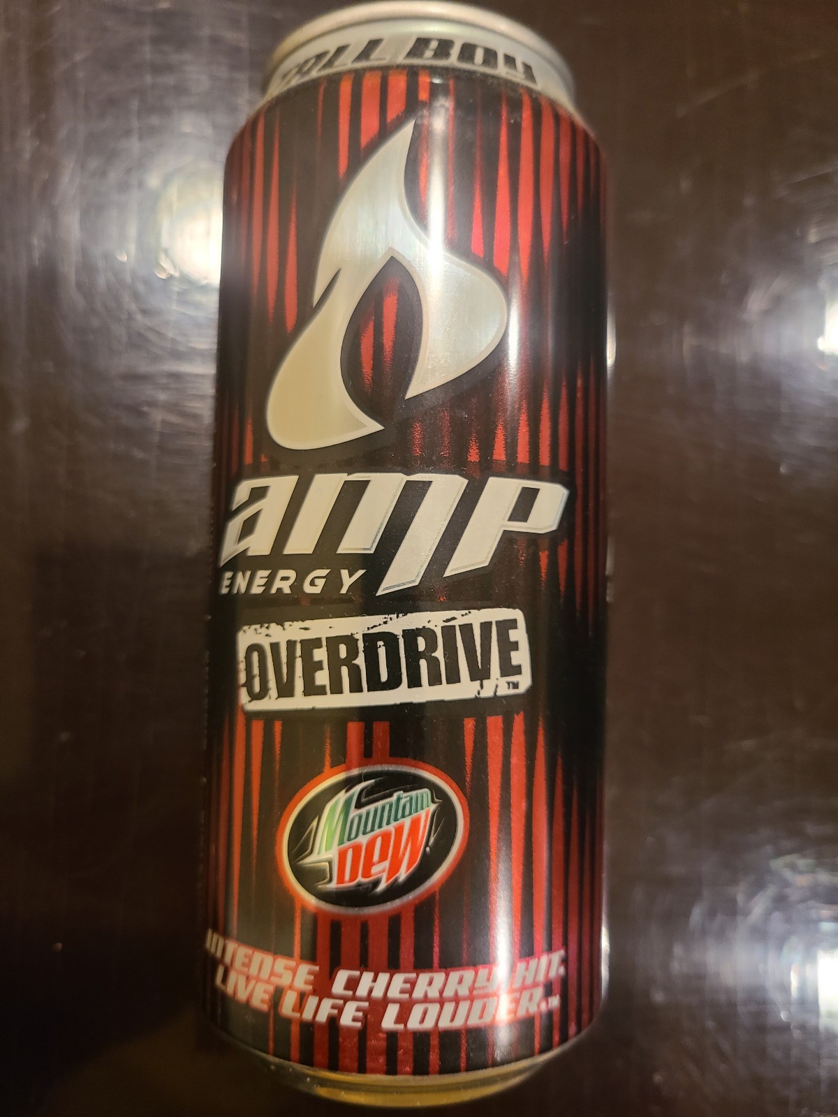 2007 amp ENERGY OVERDRIVE Mountain Dew Cherry can empty top opened TALL BOY 2007 amp ENERGY OVERDRIVE Mountain Dew Cherry can empty top opened TALL BOY
