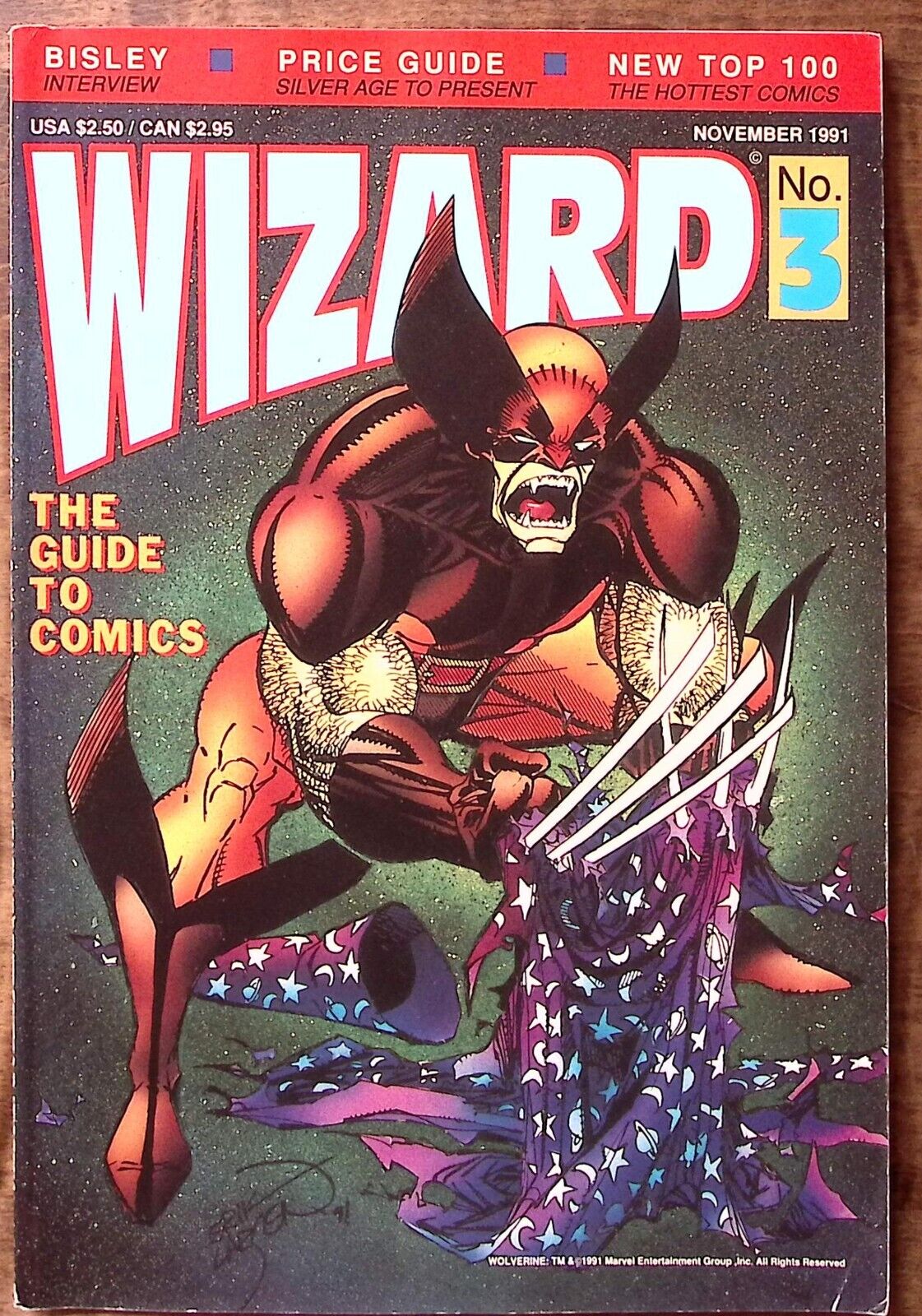 1991 WIZARD GUIDE TO COMICS #3 NOV  WOLVERINE BISLEY INTERVIEW EXCELLENT   Z5067