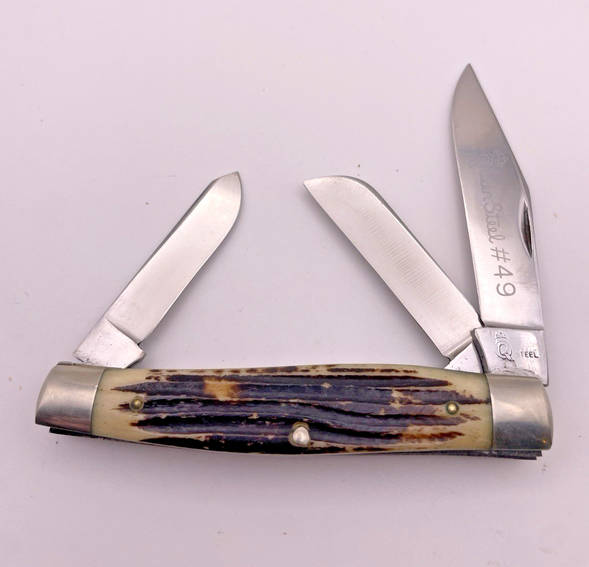 Vintage USA Queen Steel #49 3 Blade Large Stockman Knife 1961-1971 Vintage USA Queen Steel #49 3 Blade Large Stockman Knife 1961-1971