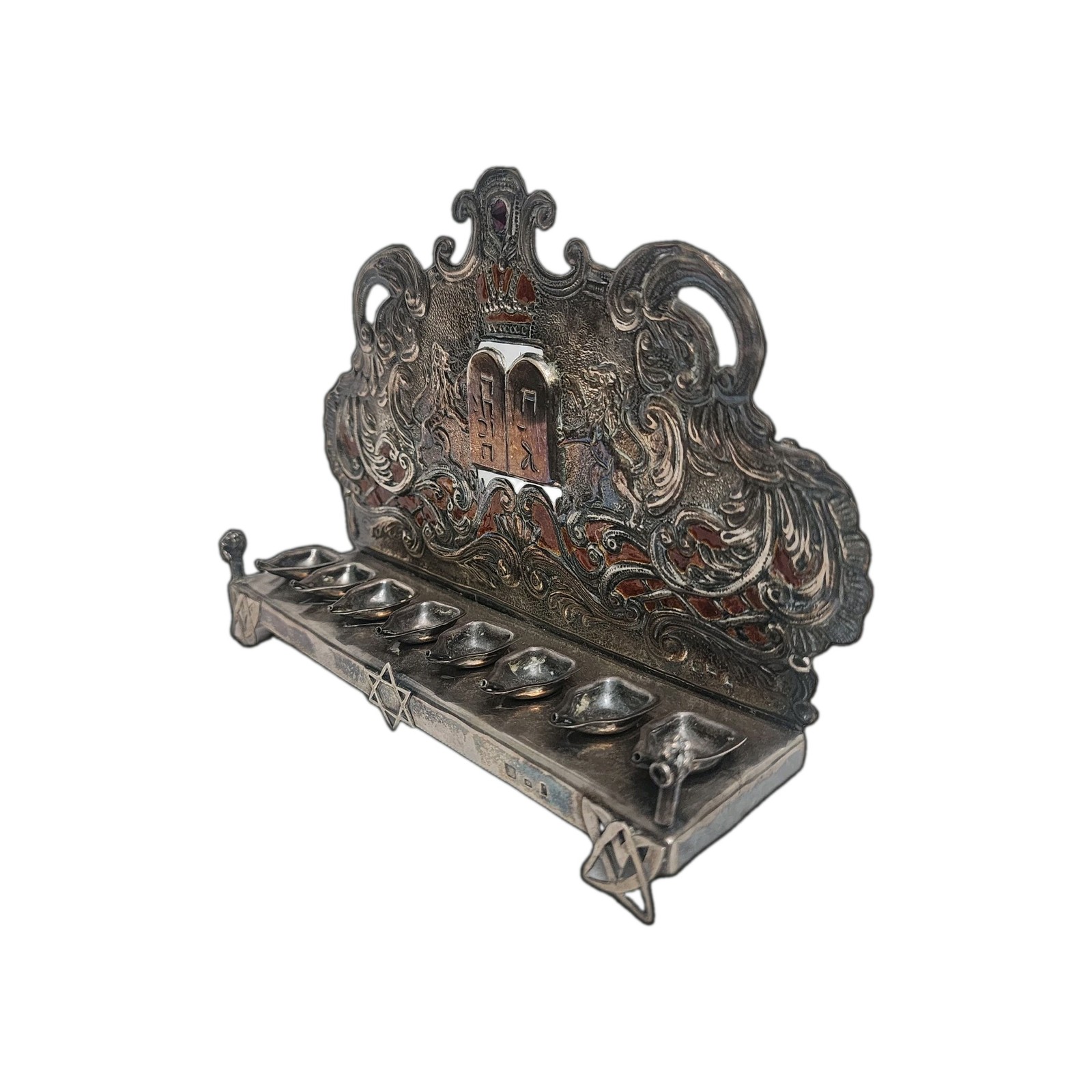 Antique 1857 Imperial Russian 84 Silver Hanukkah Menorah – Judaica Hanukkia Antique 1857 Imperial Russian 84 Silver Hanukkah Menorah – Judaica Hanukkia