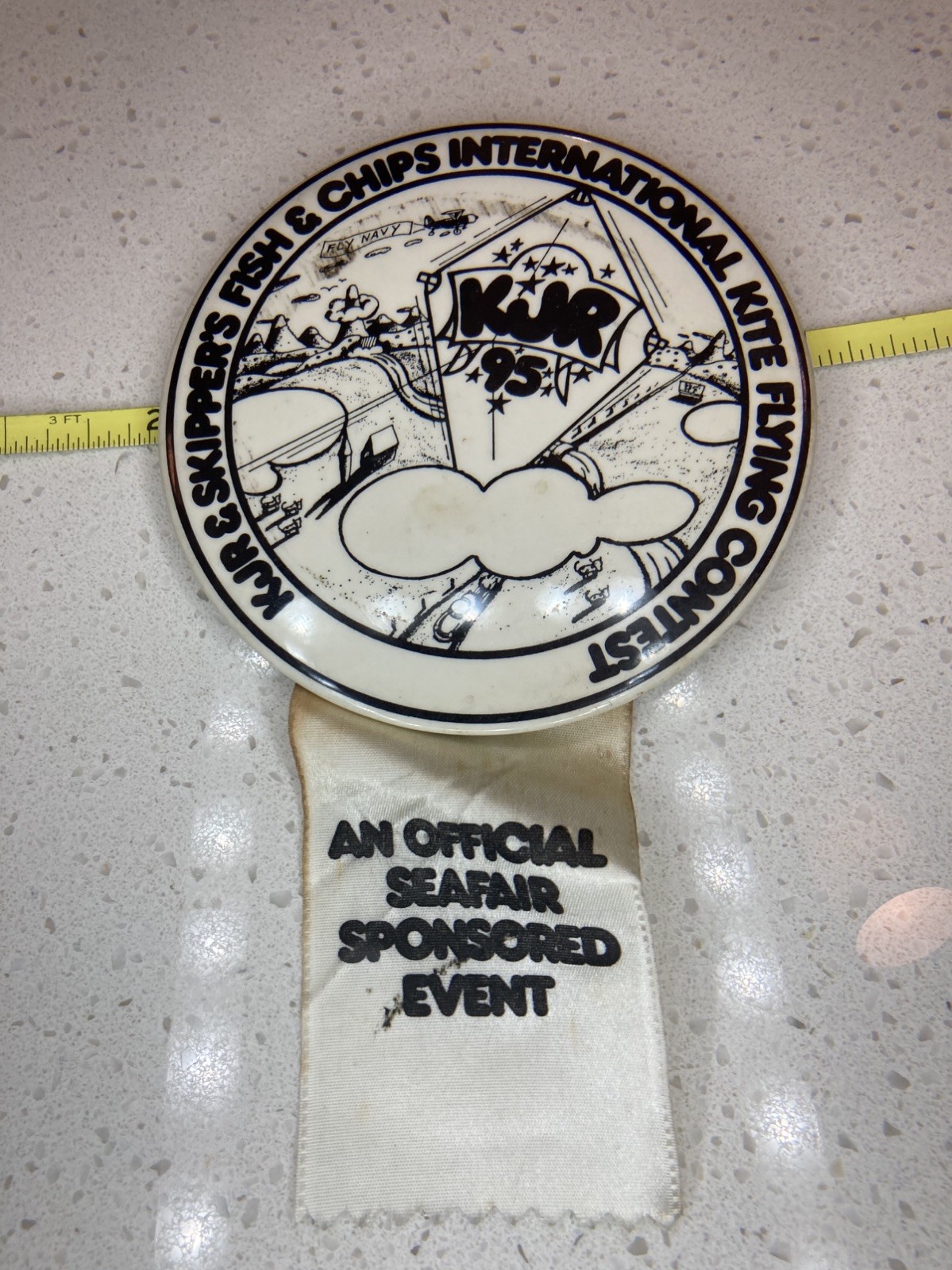 Vintage Seattle Seafair KJR Radio RARE 4” Skippers Kite Flying Contest pinback Vintage Seattle Seafair KJR Radio RARE 4” Skippers Kite Flying Contest pinback