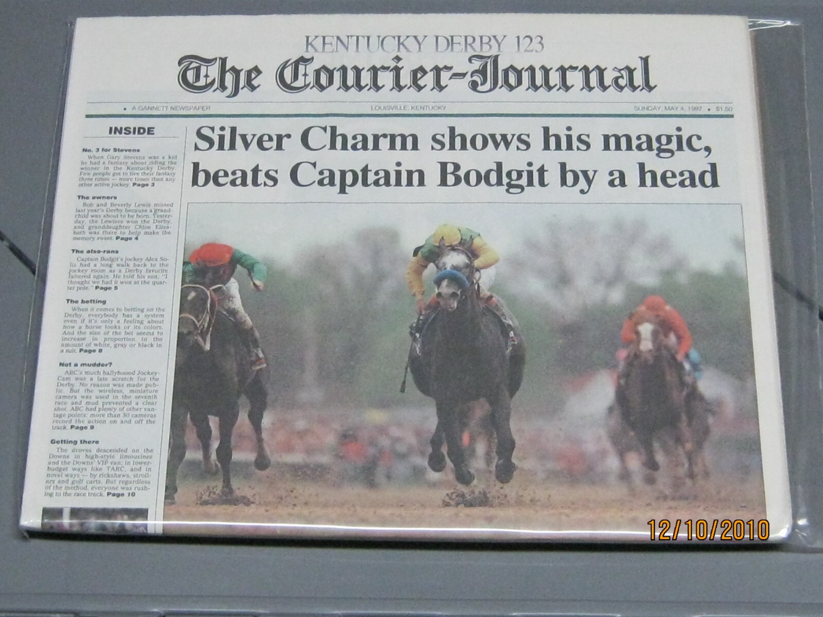 123rd Kentucky Derby - Silver Charm Collectible Newspaper 123rd Kentucky Derby - Silver Charm Collectible Newspaper