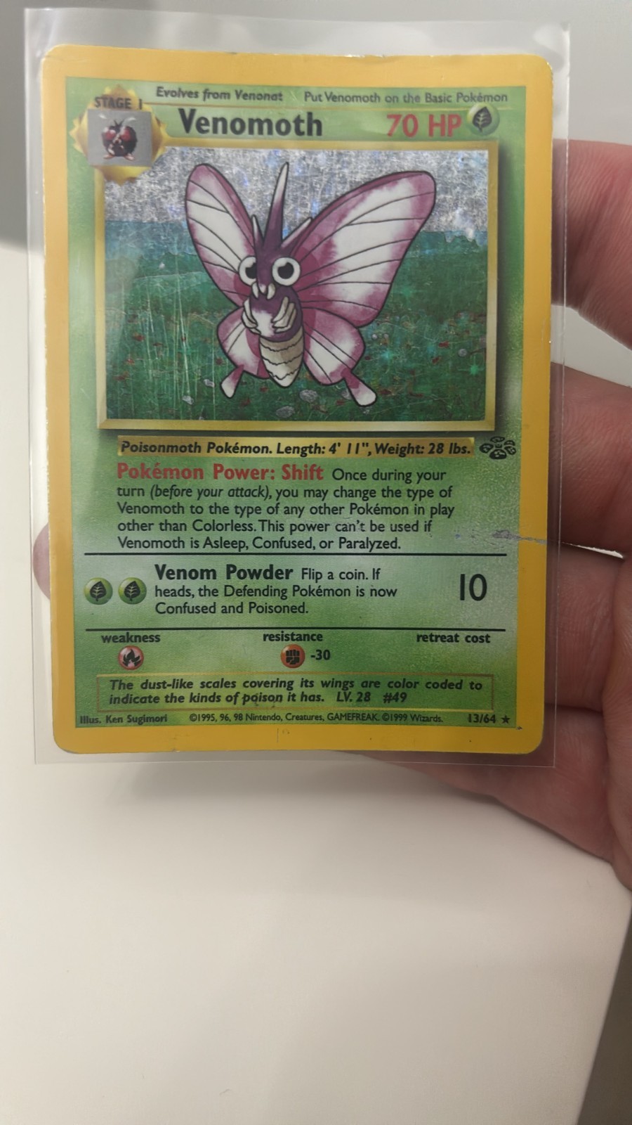 1999 Pokémon Venomoth 13/64 Jungle Holo Rare Card 1999 Pokémon Venomoth 13/64 Jungle Holo Rare Card