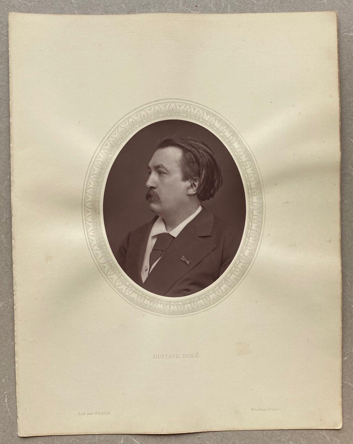 Woodburytype Gustave Dore artist print maker Men of Mark 1877 photoglyptie