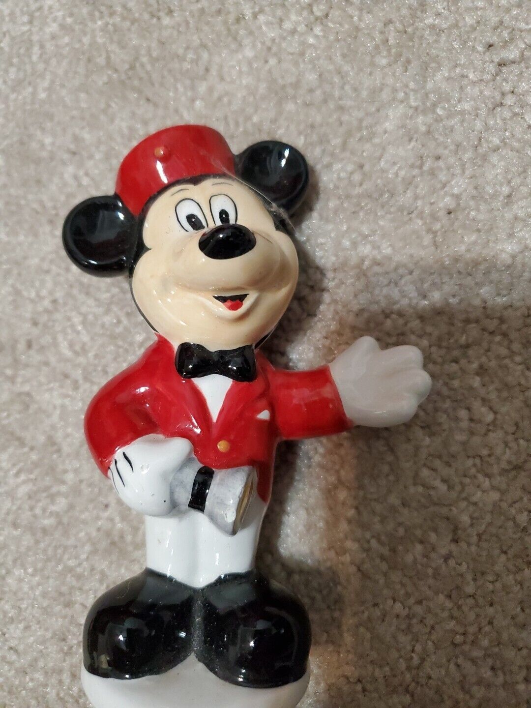 Disney MICKEY MOUSE MOVIE USHER Ceramic Salt Shaker Stopper MOVIE NIGHT NWOT