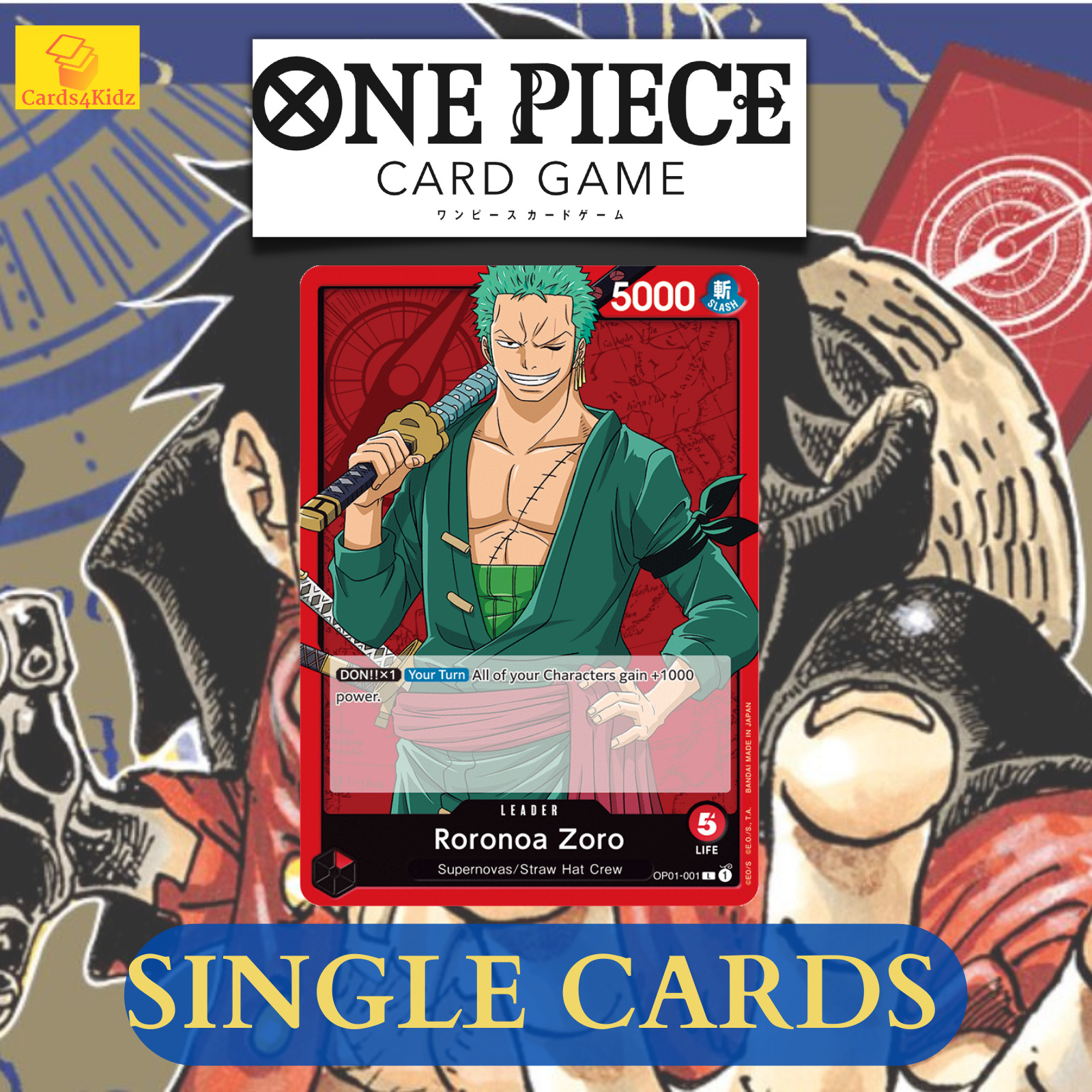 One Piece Card Game OP-01 Romance Dawn Booster Box OP01 SINGLE CARDS English PSA