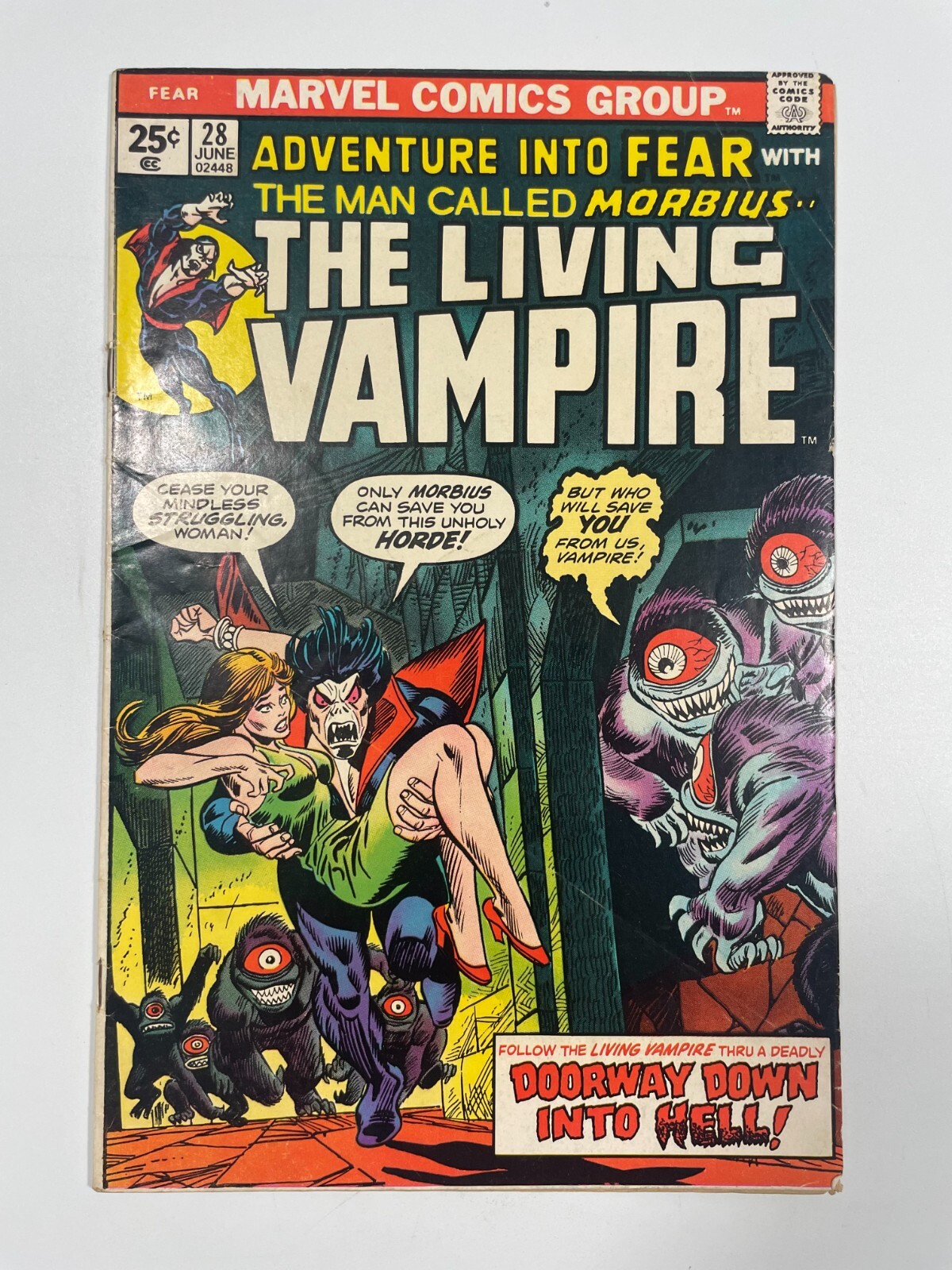 Adventure Into Fear #28 - Morbius the Living Vampire - 1975 Marvel Comics. Adventure Into Fear #28 - Morbius the Living Vampire - 1975 Marvel Comics.