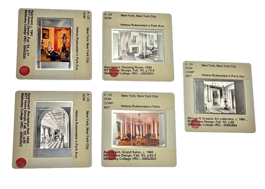 5 Vintage 35mm Slides - Helena Rubinstein Park Ave Paris Apartment Interiors 5 Vintage 35mm Slides - Helena Rubinstein Park Ave Paris Apartment Interiors