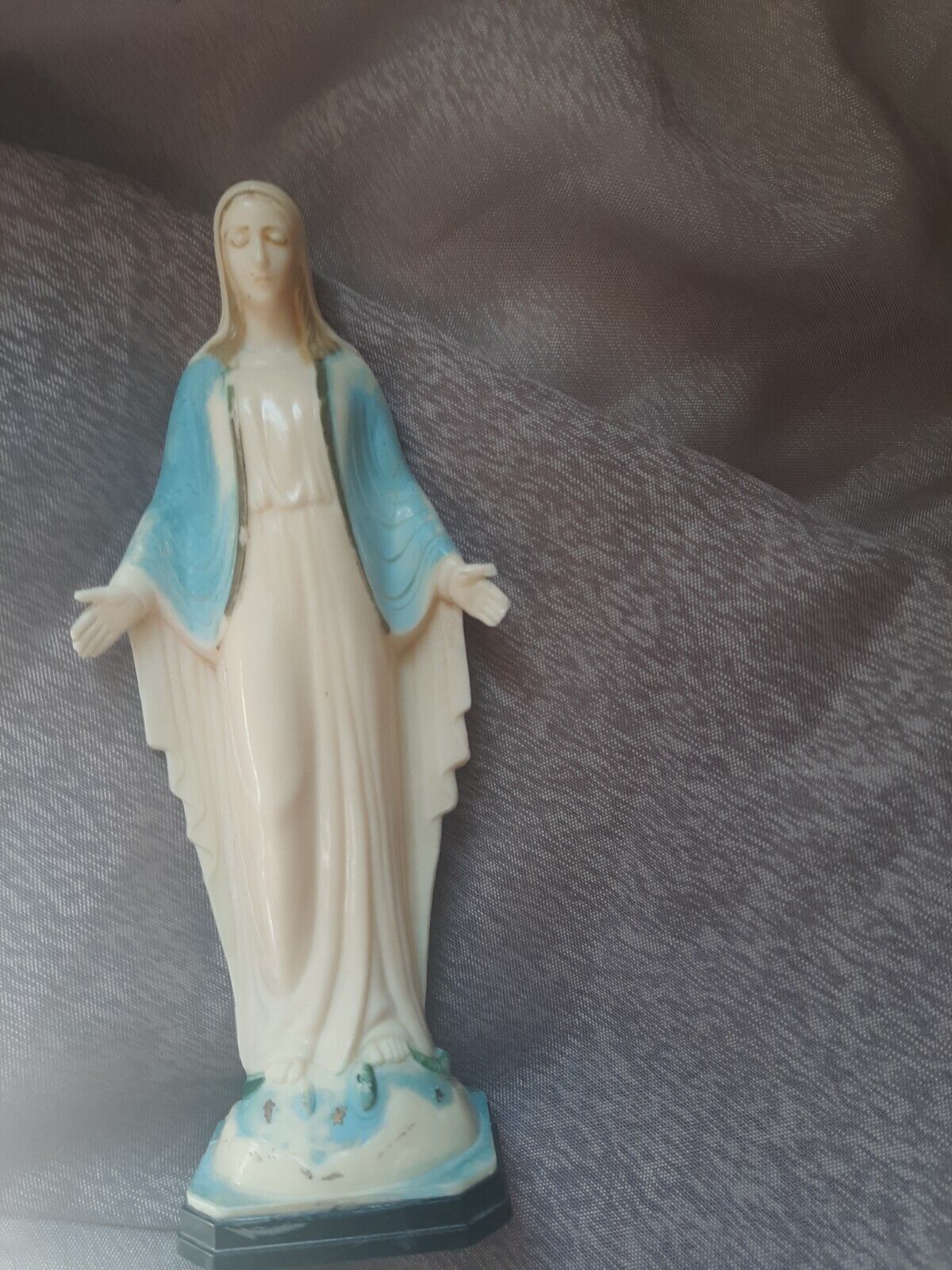 Vintage Plastic Madonna Figurine Catholic Religious Mary Statue