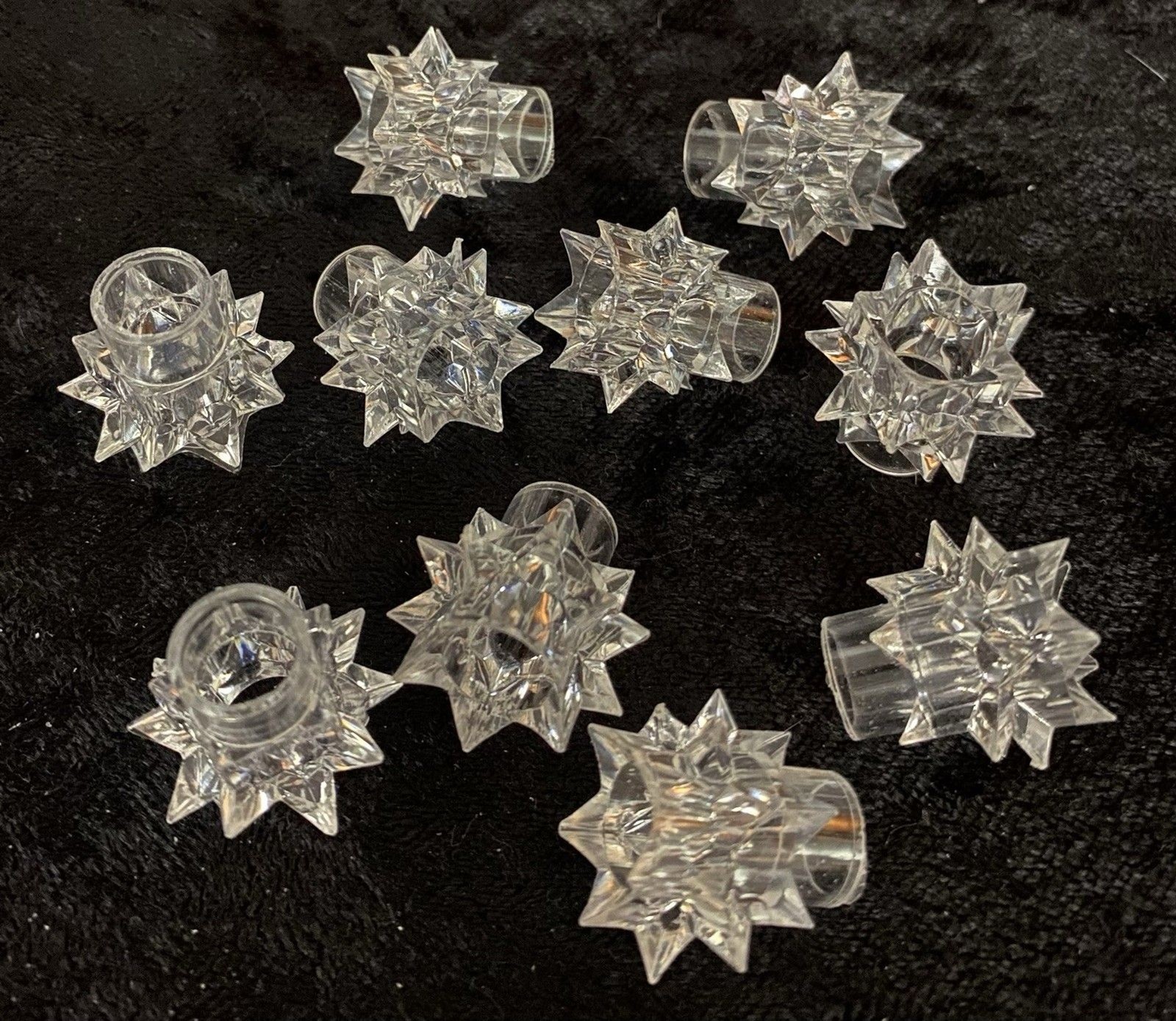 Vtg Crystal Star Christmas Light Reflector Covers Lot 10) Clear Atomic Starburst Vtg Crystal Star Christmas Light Reflector Covers Lot 10) Clear Atomic Starburst
