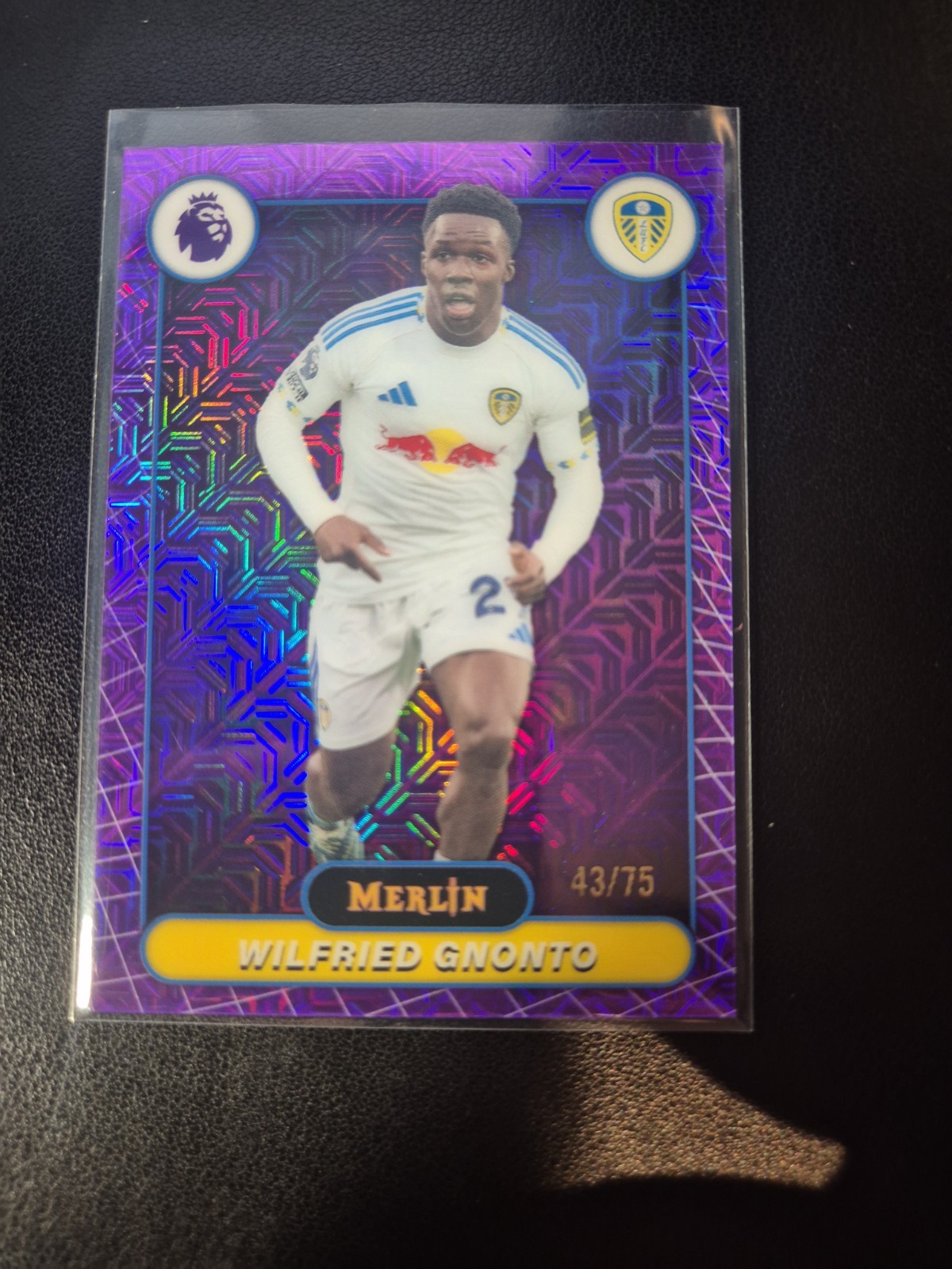 2026 Topps Merlin Premier League Wilfried Gnonto Leeds United Purple Refractor /