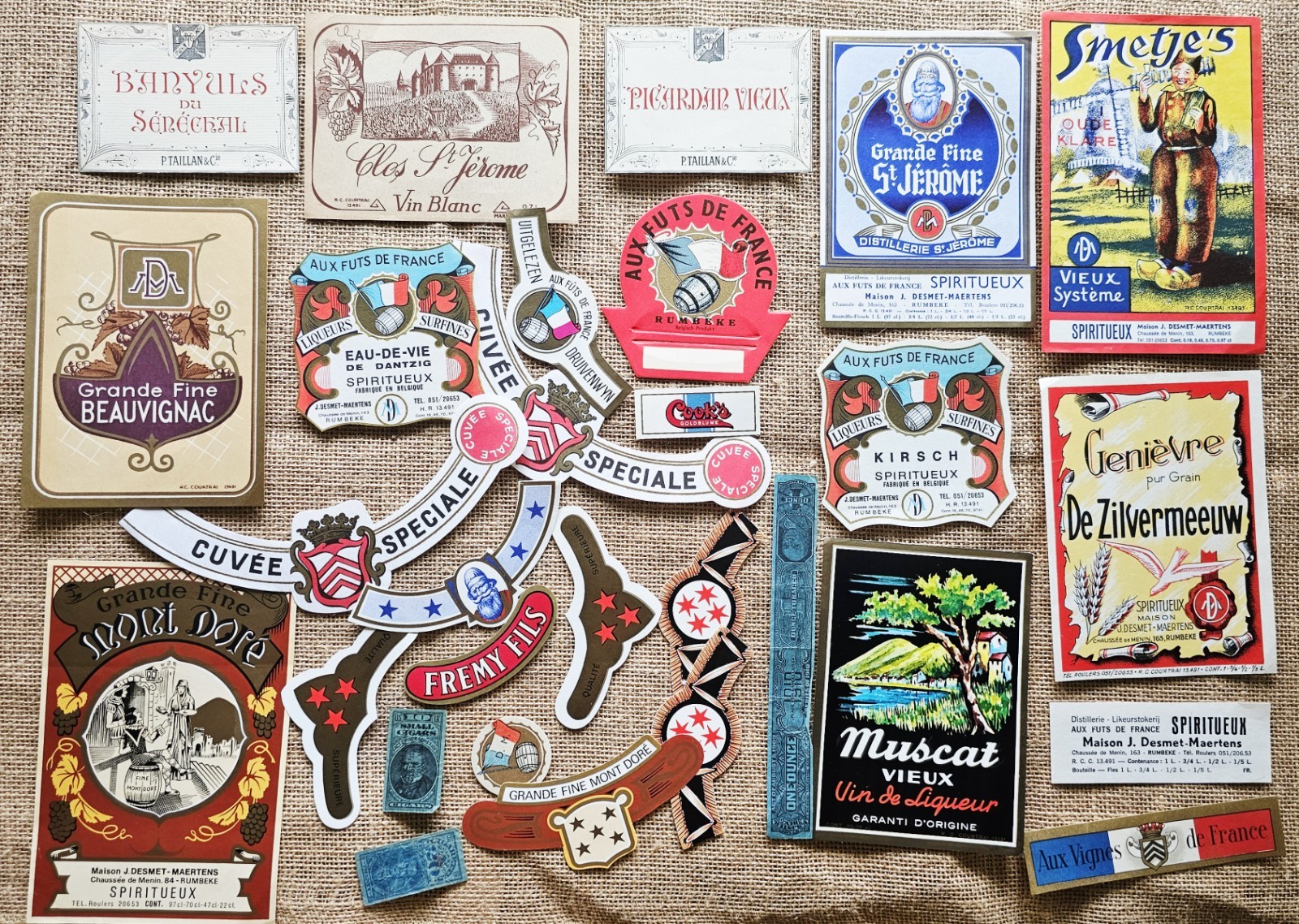 29 Vintage 1920s New Liquor Bottle Labels Belgium Netherlands 