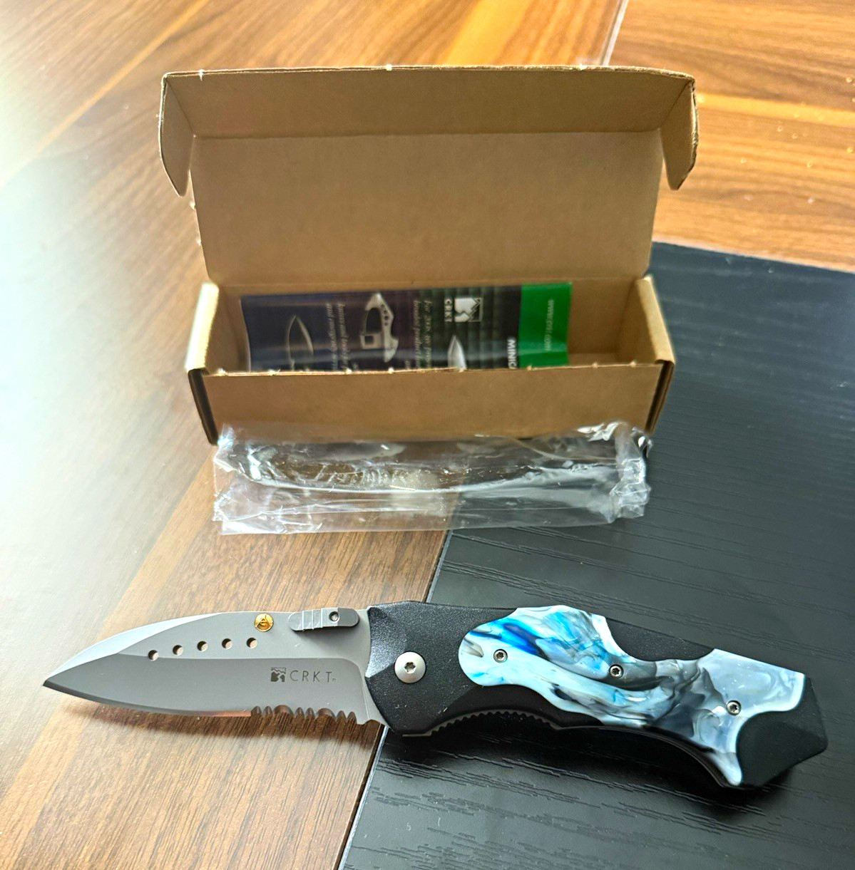 RARE NOS | CRKT 1141 Elishewitz Scarab Combo Edge w/ Box NEVER USED Discontinued
