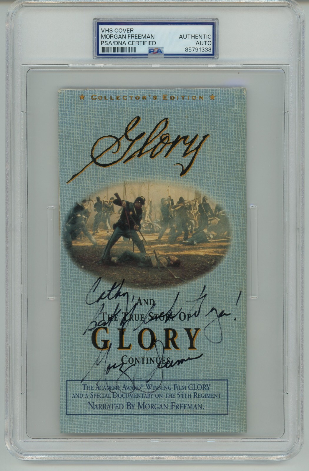 Morgan Freeman ~ Signed Autographed "Glory" VHS Cover ~ PSA DNA Encased Morgan Freeman ~ Signed Autographed "Glory" VHS Cover ~ PSA DNA Encased