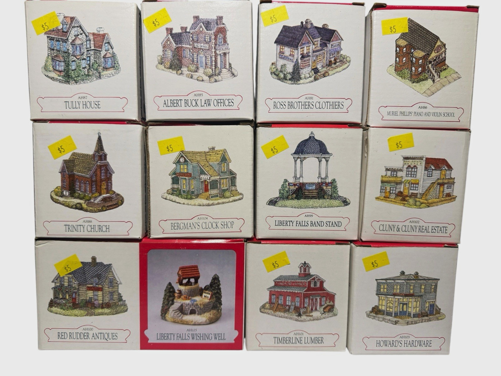 Lot of 12 Vintage Liberty Falls Americana Collection Houses Village Buildings