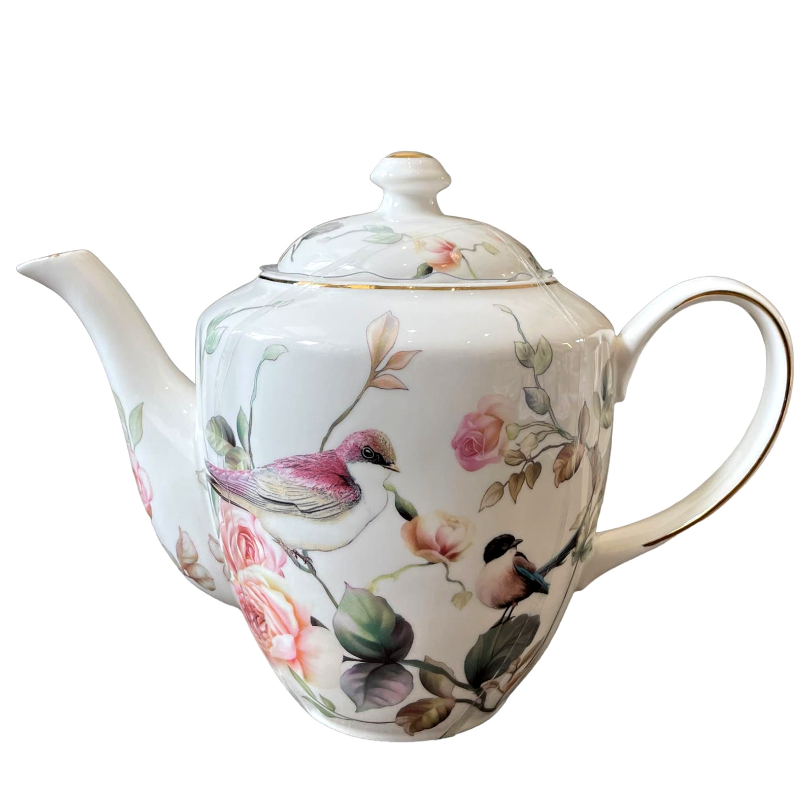 Grace Teaware Fine Porcelain Teapot Very Elegant Floral & Birds 7.5" Tall NEW Grace Teaware Fine Porcelain Teapot Very Elegant Floral & Birds 7.5" Tall NEW