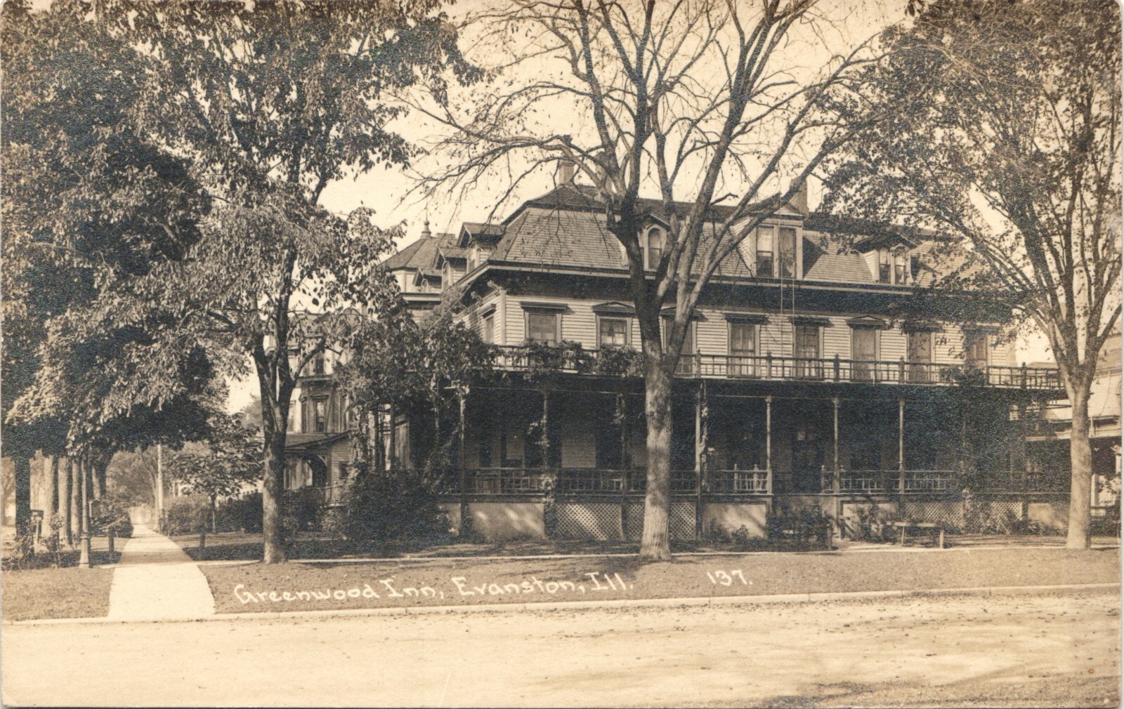 GREENWOOD INN c1910 evanston il real photo postcard rppc illinois hotel history GREENWOOD INN c1910 evanston il real photo postcard rppc illinois hotel history