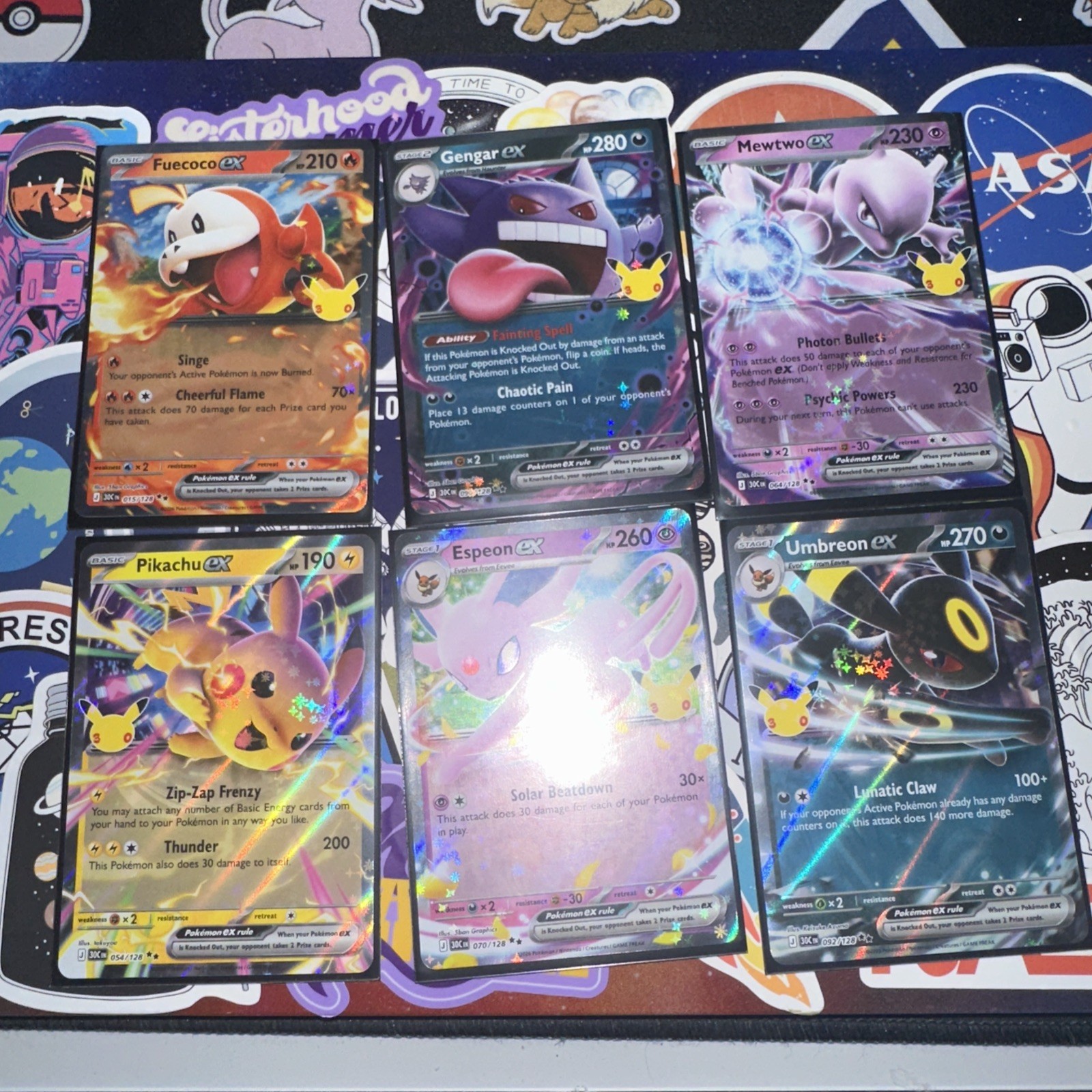 Pokemon 30th Anni Ex Bundle 6 Cards - Gengar Ex, Mewtwo Ex, Espeon, Umbreon NM Pokemon 30th Anni Ex Bundle 6 Cards - Gengar Ex, Mewtwo Ex, Espeon, Umbreon NM