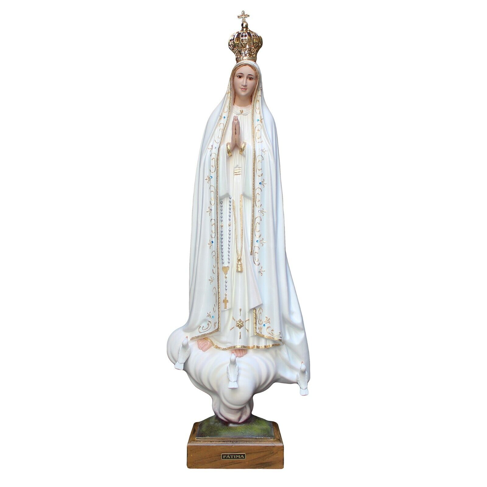 29.5 Inch Our Lady Of Fatima Virgin Mary Religious Statue Made in Portugal #1037