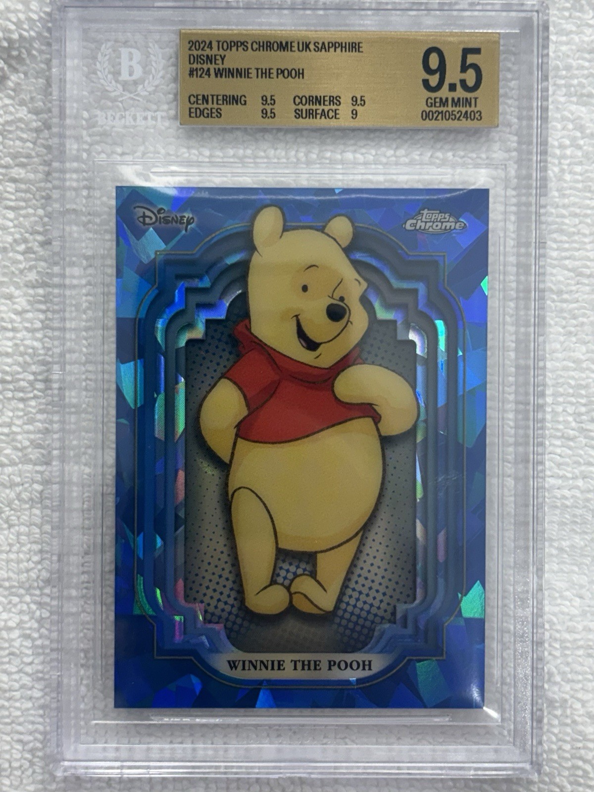 2024 Topps Chrome Disney Sapphire Winnie the Pooh #124 BGS 9.5 2024 Topps Chrome Disney Sapphire Winnie the Pooh #124 BGS 9.5