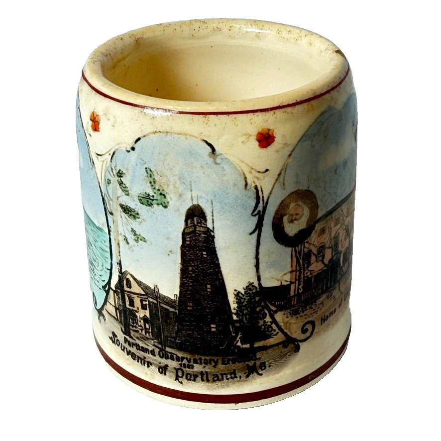 PORTLAND MAINE ME BEER STEIN GERMANY POTTERY ANTIQUE SOUVENIR CUP PORTLAND MAINE ME BEER STEIN GERMANY POTTERY ANTIQUE SOUVENIR CUP