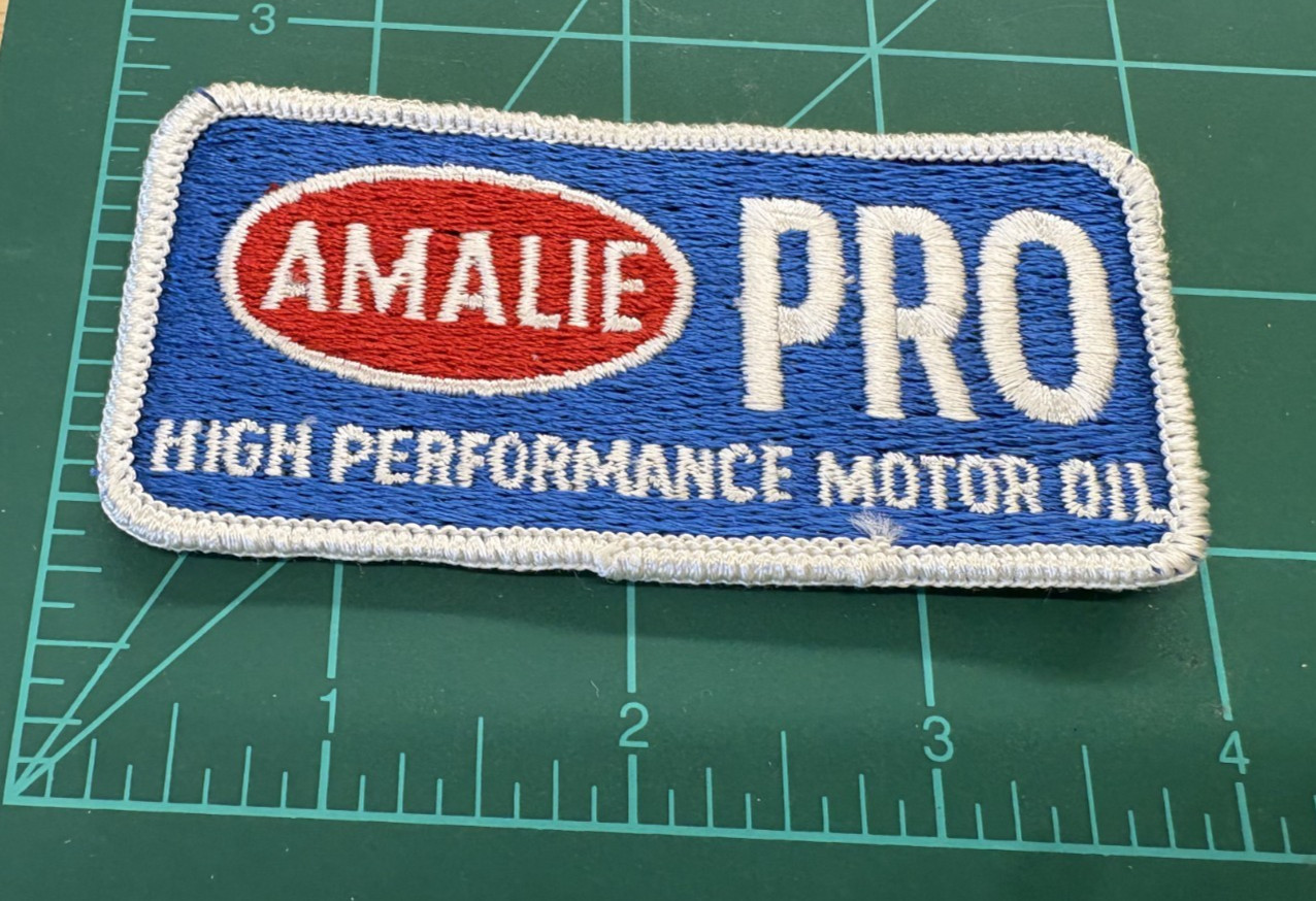 Vintage Amalie PRO High Performance Motor Oil Embroidered Patch Car Automobile Vintage Amalie PRO High Performance Motor Oil Embroidered Patch Car Automobile