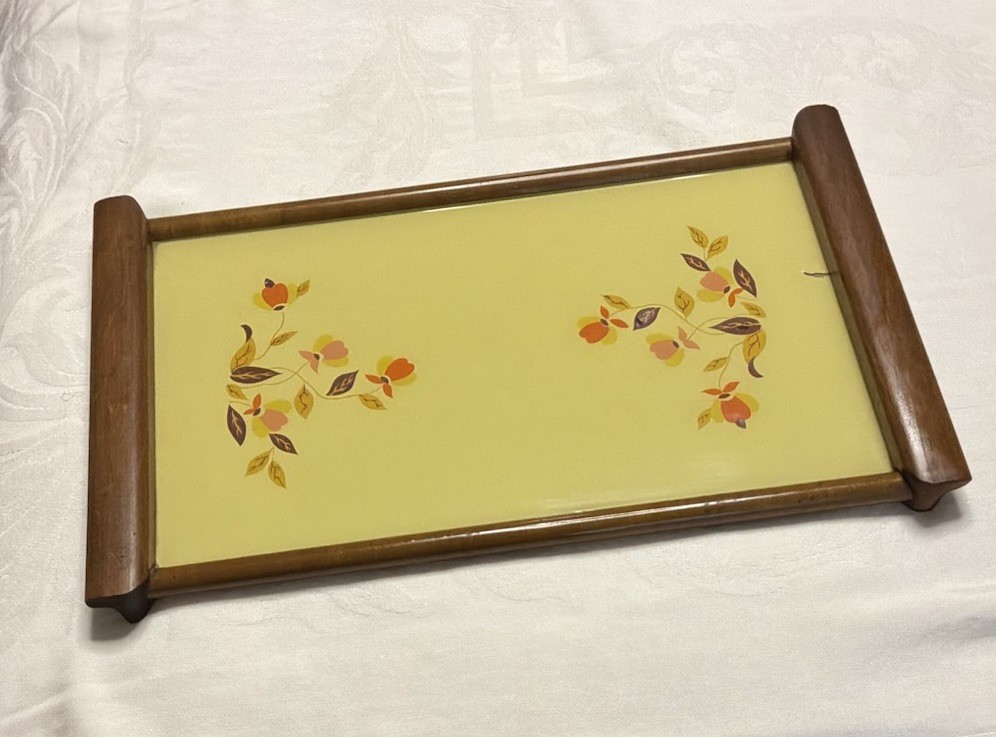 Hall China Jewel Tea Autumn Leaf Glass Wood Metal Vintage Large 1940's Scarce Hall China Jewel Tea Autumn Leaf Glass Wood Metal Vintage Large 1940's Scarce