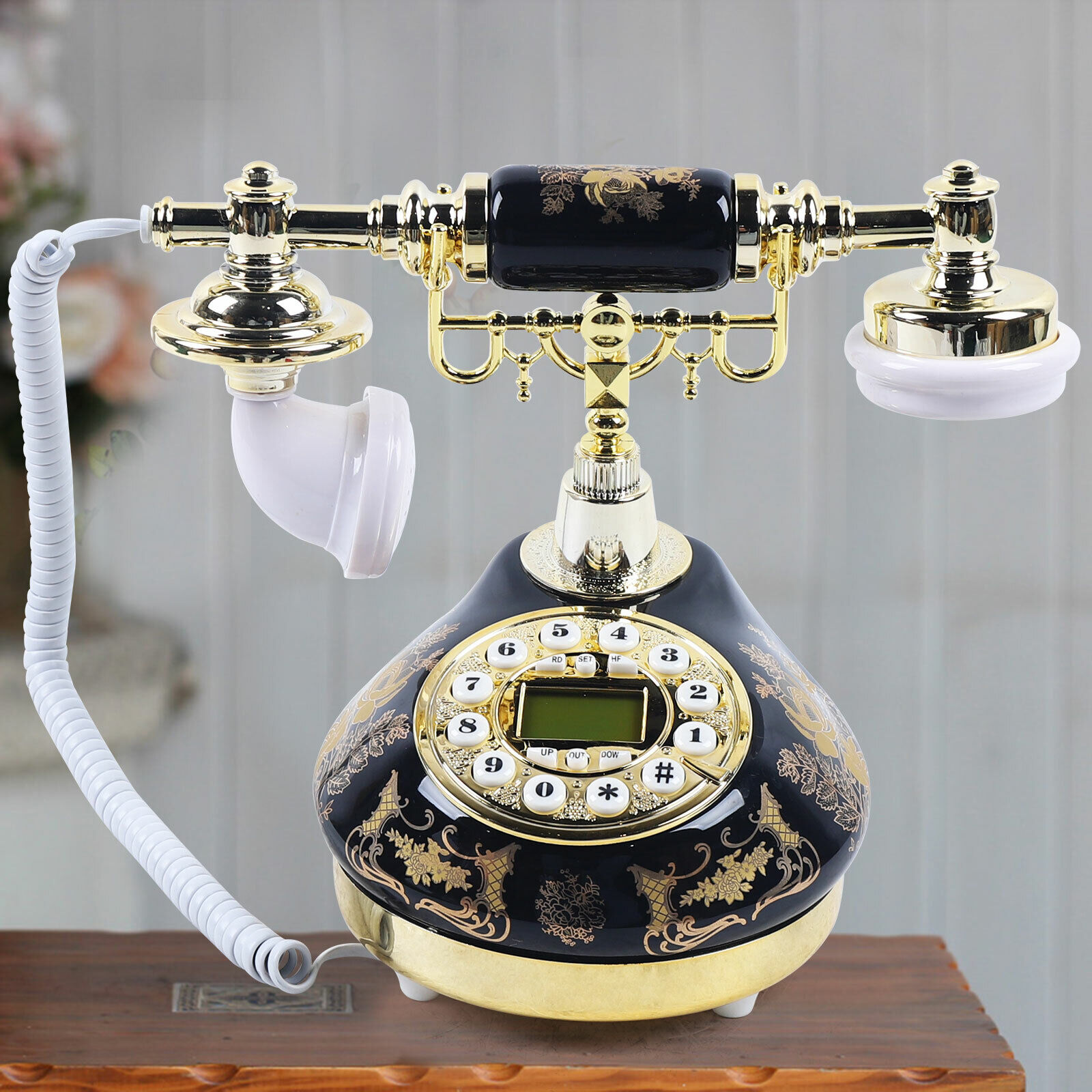European/Retro Style Landline Phone for Home Office Vintage Telephone Equipment