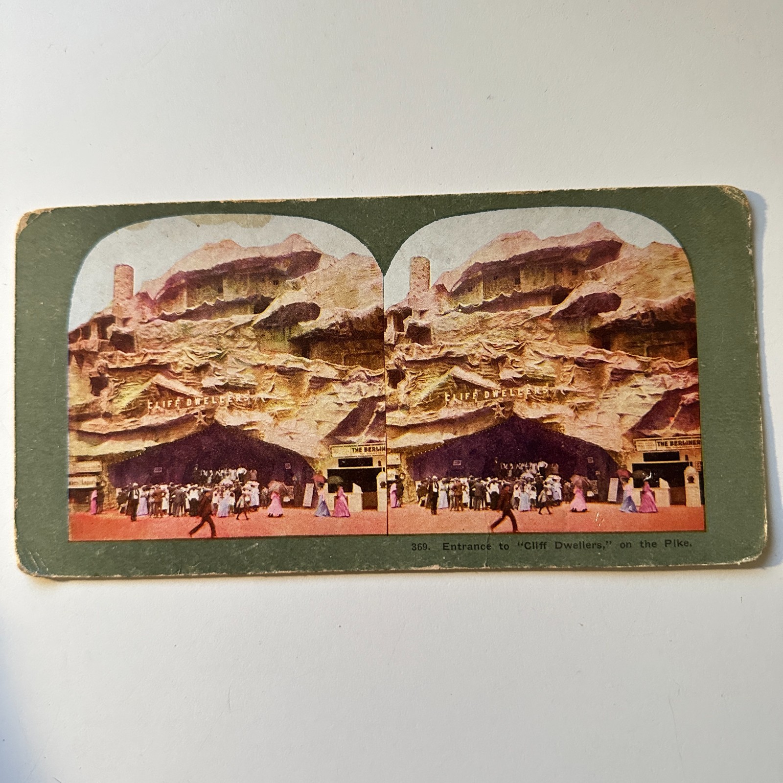 Entrance to Cliff-Dwellers On The Pike Antique Stereoview Card 5H6-4 Entrance to Cliff-Dwellers On The Pike Antique Stereoview Card 5H6-4