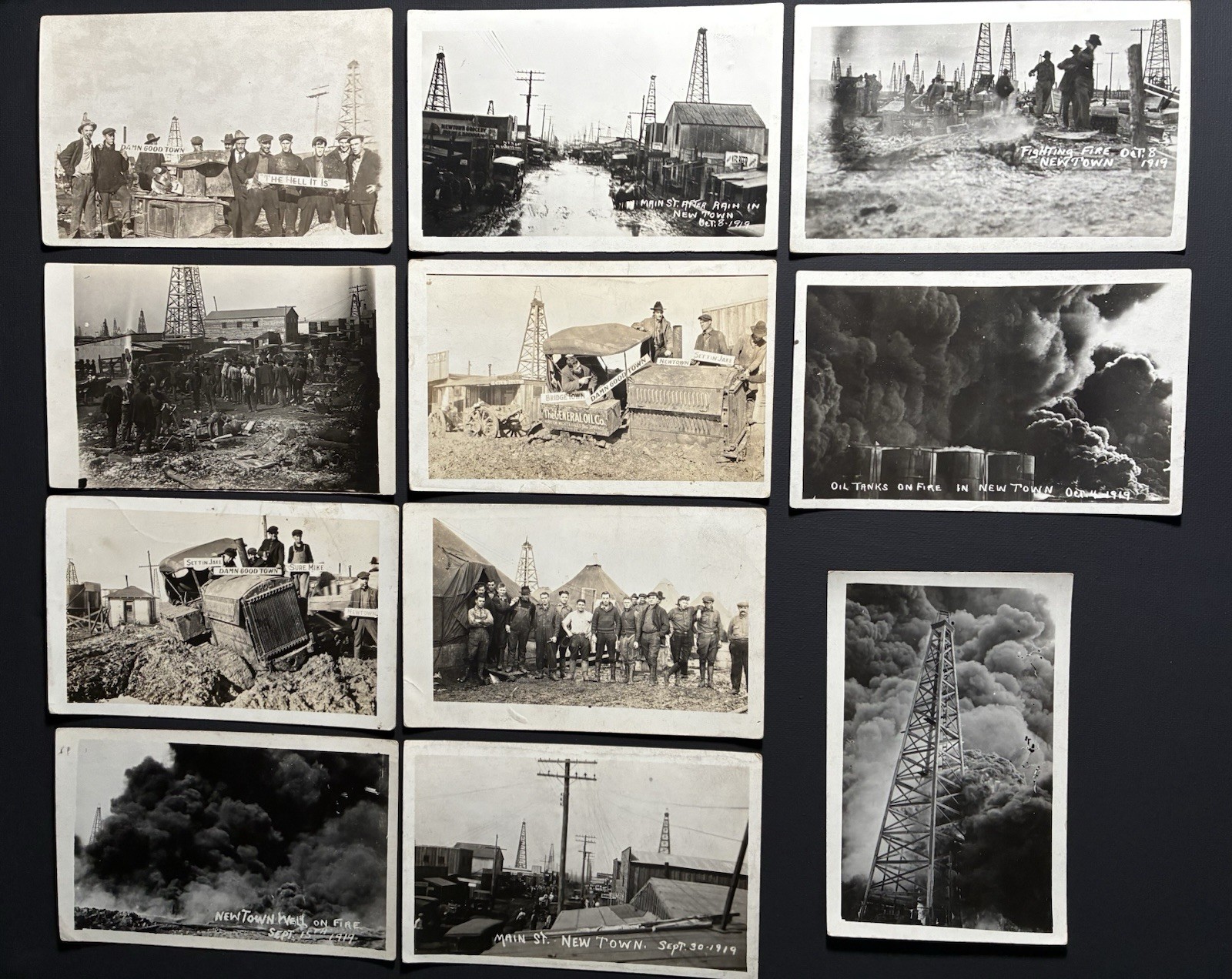 1919 Newtown TX Oil Boom Fire Disaster RPPC Postcard Lot 11 Archive General Oil 1919 Newtown TX Oil Boom Fire Disaster RPPC Postcard Lot 11 Archive General Oil