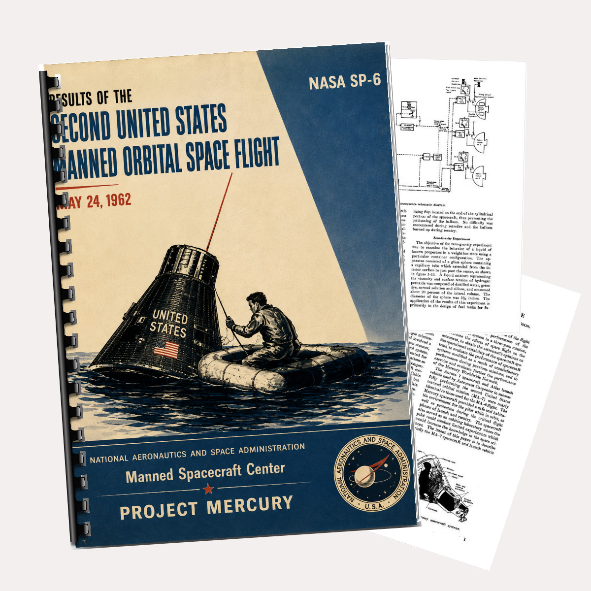 NASA Project Mercury 1962 Manned Orbital Space Flight Results SP-6 Manual 113P NASA Project Mercury 1962 Manned Orbital Space Flight Results SP-6 Manual 113P