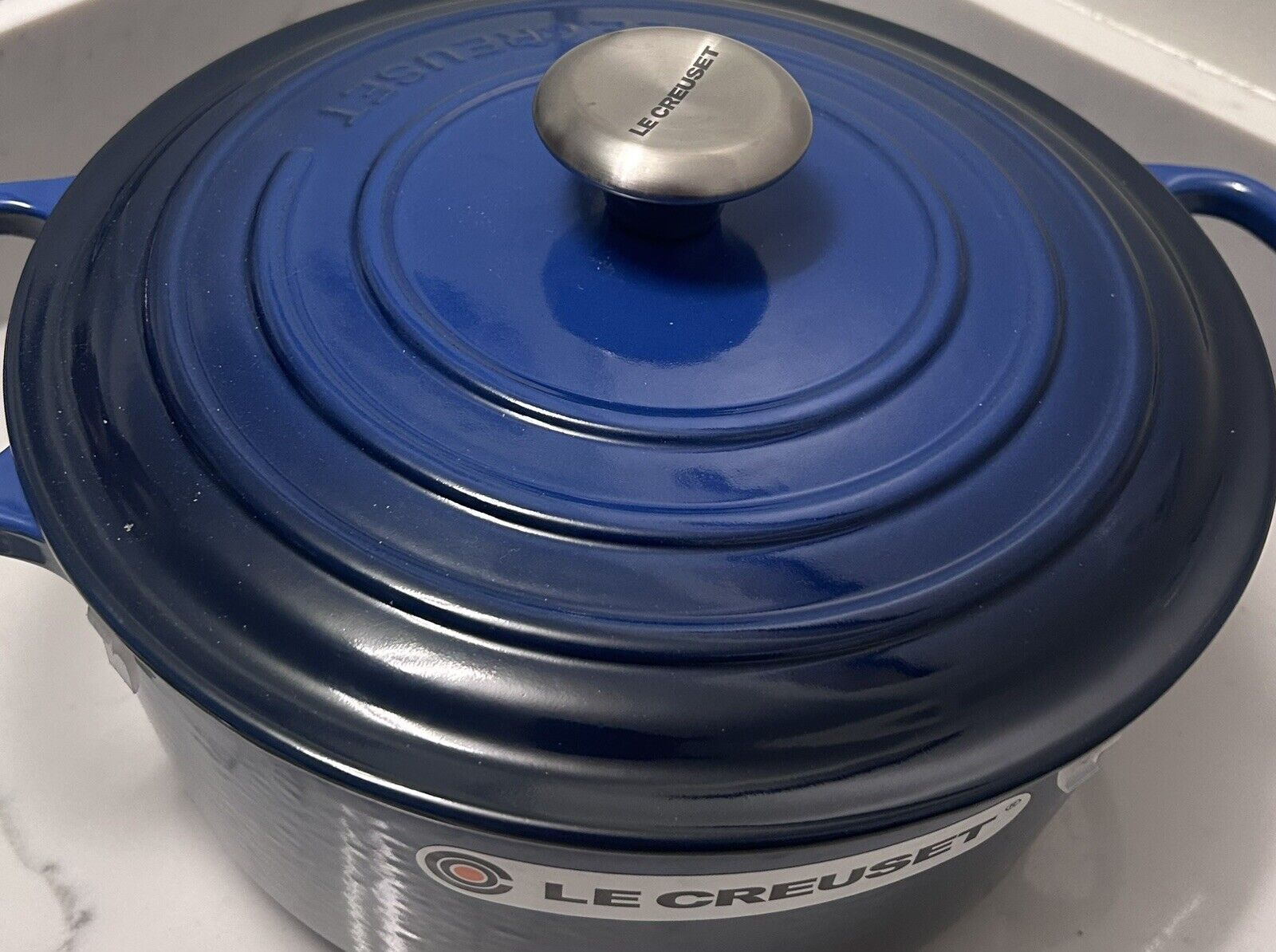 Le Creuset Enameled Cast Iron Signature Round Dutch Oven, 5.5 qt., Lapis Blue