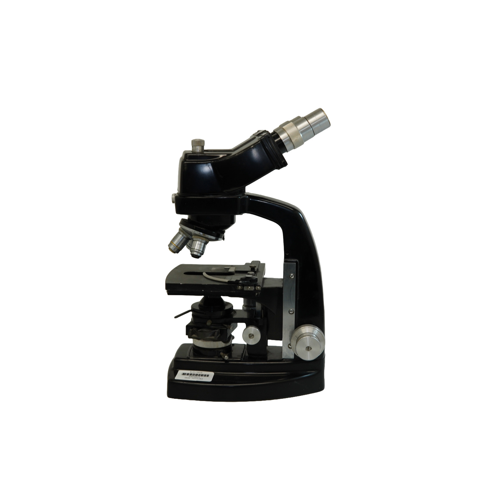 Bausch & Lomb Vintage Black Microscope w/ 2 10X & 1 43X Objectives