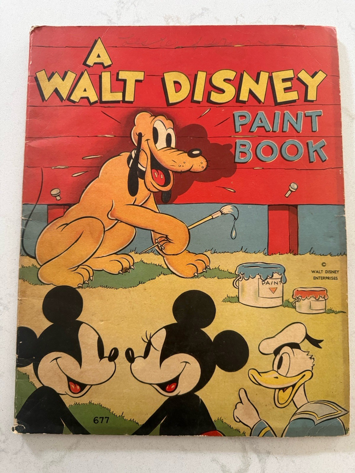 OLD 1937 A Walt Disney Paint Book Mickey Minnie Mouse 48 pages