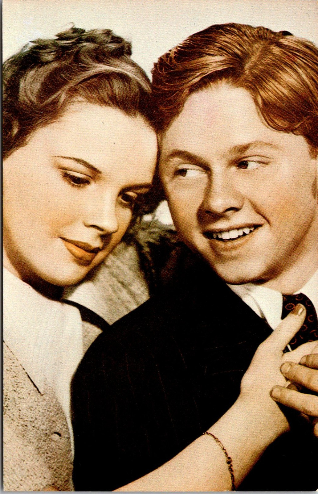 Judy Garland Mickey Rooney Hollywood Movie Stars Postcard Judy Garland Mickey Rooney Hollywood Movie Stars Postcard