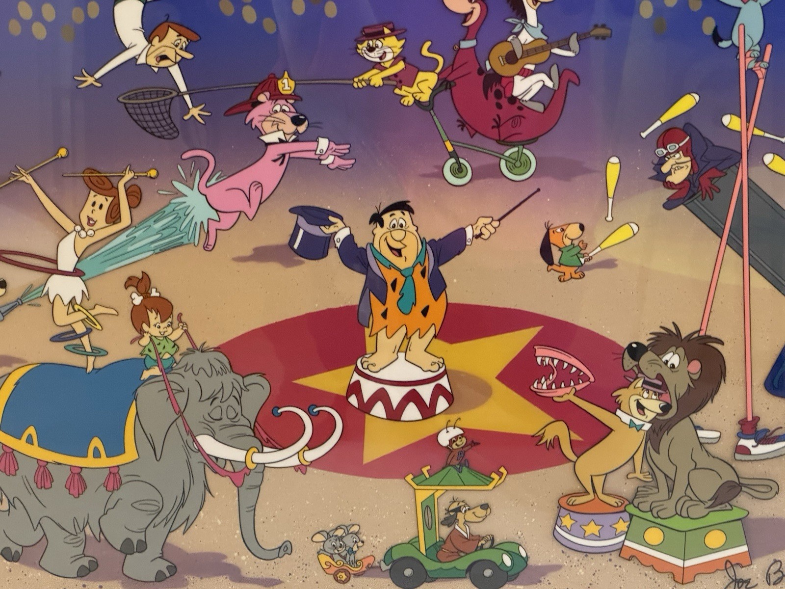 Hanna Barbera Signed Cel Circus Of The Stars 151/400 Huge Flintstones Scooby Hanna Barbera Signed Cel Circus Of The Stars 151/400 Huge Flintstones Scooby