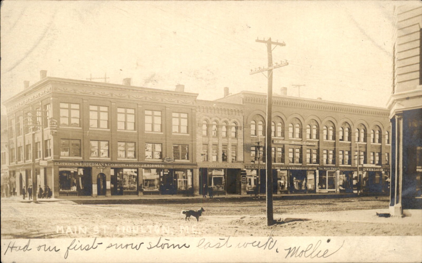 Houlton ME Main Street Business Block c1900s-10s Real Photo Postcard bhn Houlton ME Main Street Business Block c1900s-10s Real Photo Postcard bhn