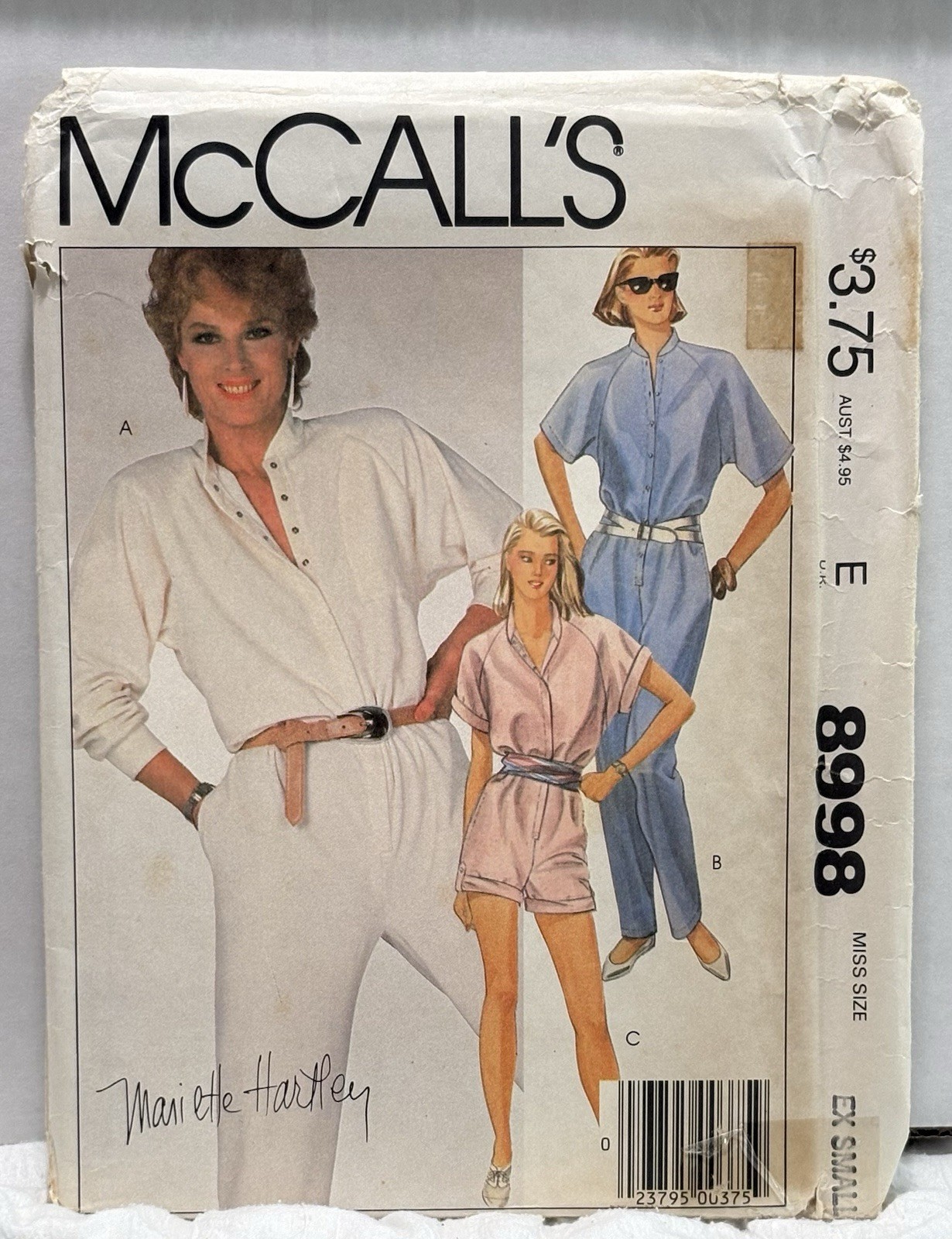 McCall’s 8998 Size EX Small Jumpsuit And Belt UNUSED PREOWNED