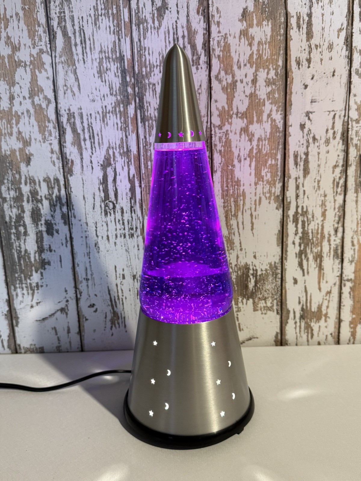 Vintage Lava Lite Motion Glitter Lamp Starlight Base Purple Wizard Stars 15.8" Vintage Lava Lite Motion Glitter Lamp Starlight Base Purple Wizard Stars 15.8"