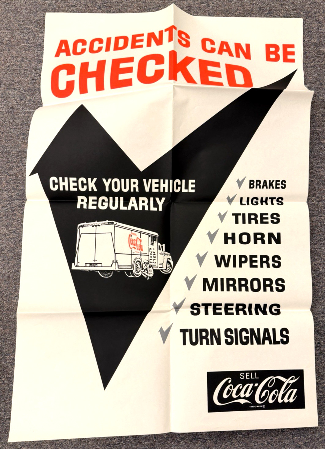 1969 Coca Cola Accidents Can Be Checked Driver Safety Poster Original 31 x 22 1969 Coca Cola Accidents Can Be Checked Driver Safety Poster Original 31 x 22