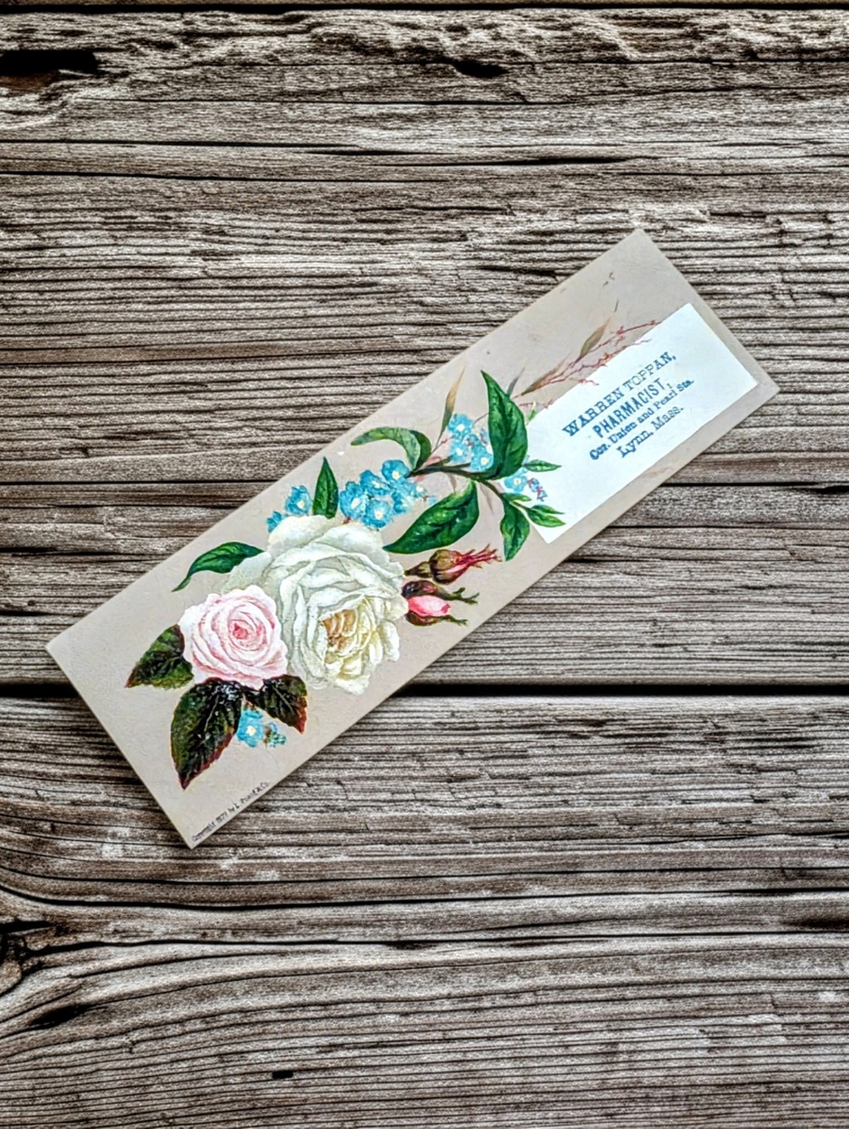Antique RARE 1877 L. Prang & Co. Floral Trade Card Bookmark Paper Ephemera Dated Antique RARE 1877 L. Prang & Co. Floral Trade Card Bookmark Paper Ephemera Dated