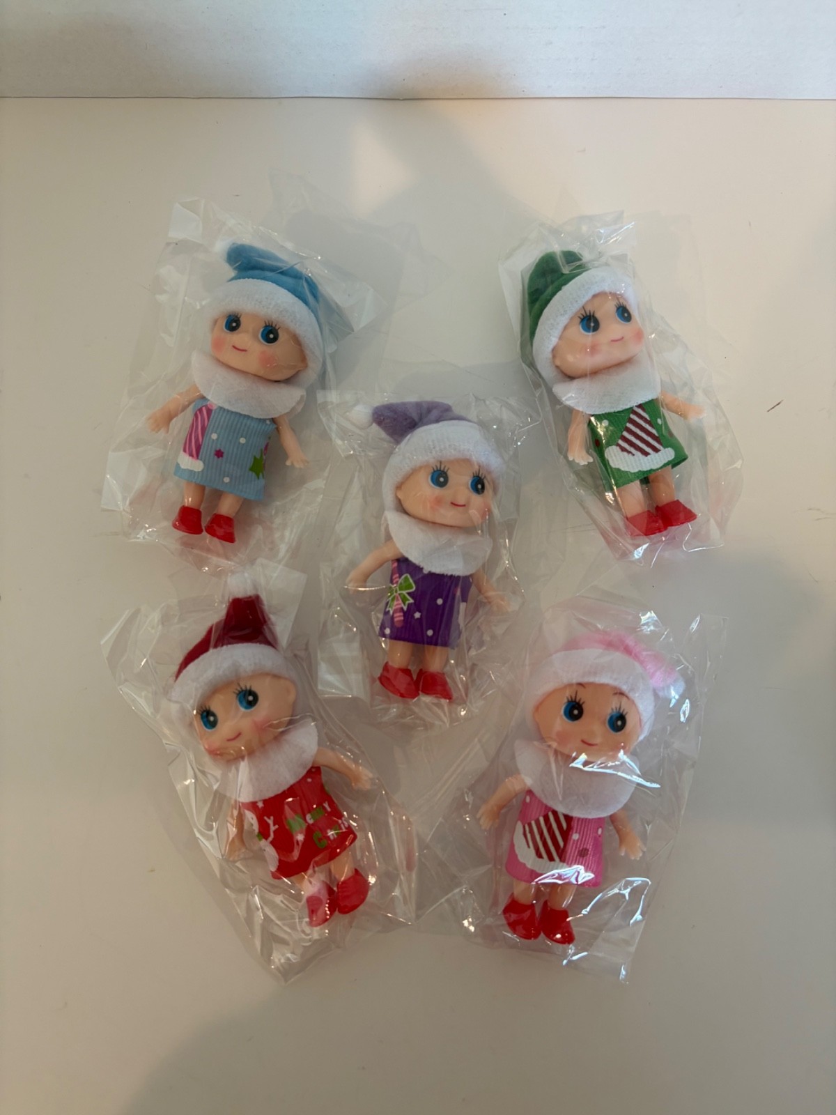 Baby Elves Holiday/Christmas Helpers Lot of 5 Blue, Purple, Green, Red, & Pink Baby Elves Holiday/Christmas Helpers Lot of 5 Blue, Purple, Green, Red, & Pink