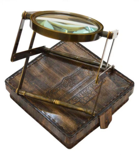 4" Antique Brass Magnifying Glass Vintage Nautical Adjustable Table Décor Gift 4" Antique Brass Magnifying Glass Vintage Nautical Adjustable Table Décor Gift