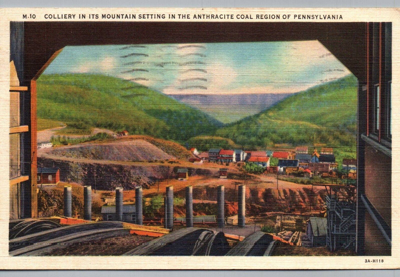 Postcard Pennsylvania Colliery Anthracite Coal Region Vintage PA 1937 posted