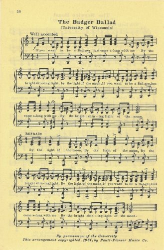 UNIVERSITY OF WISCONSIN Vintage Song Sheet c 1931 "The Badger Ballad" - Original