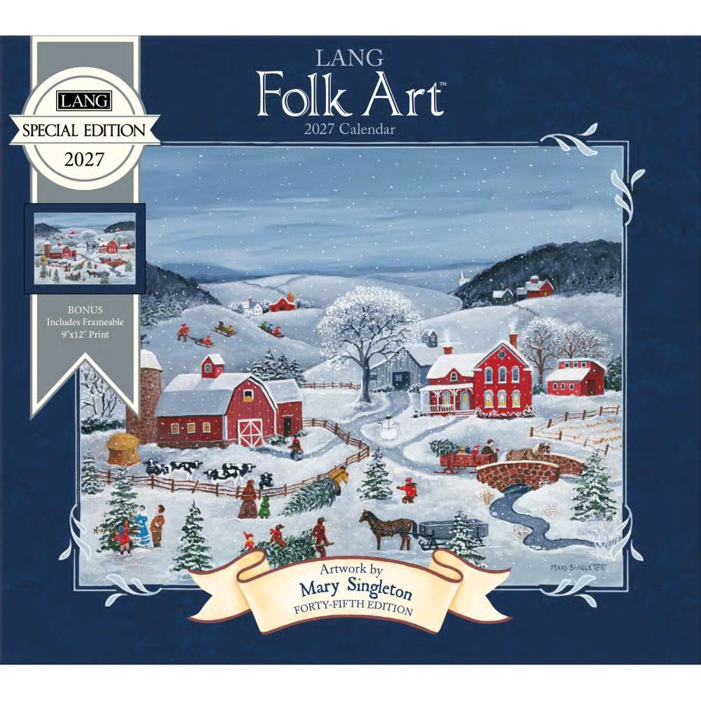 Lang Brands, Lang Folk Art Special Edition 2027 Wall Calendar by Mary Singleton Lang Brands, Lang Folk Art Special Edition 2027 Wall Calendar by Mary Singleton