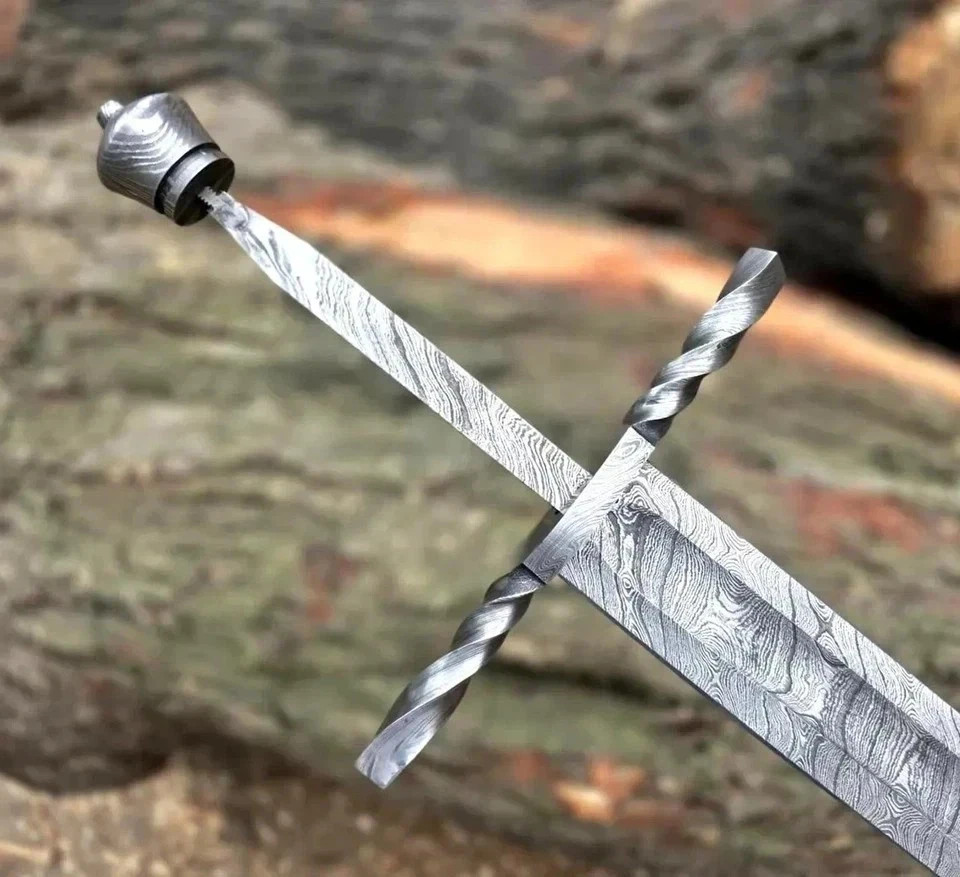 Custom Handmade Damascus Steel Blank Blade Sword Hunting Viking Sword Custom Handmade Damascus Steel Blank Blade Sword Hunting Viking Sword